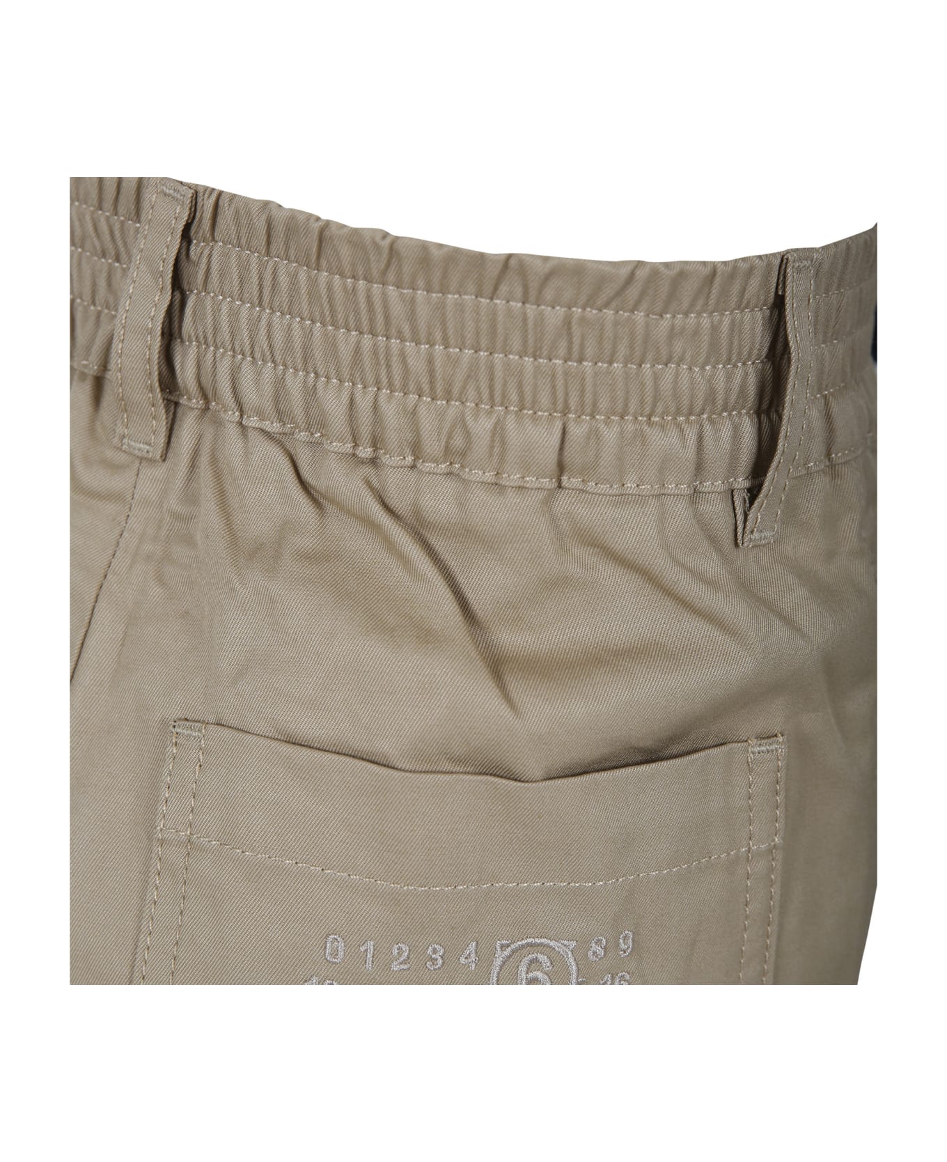 MM6 Maison Margiela Beige Trousers For Girl With Logo