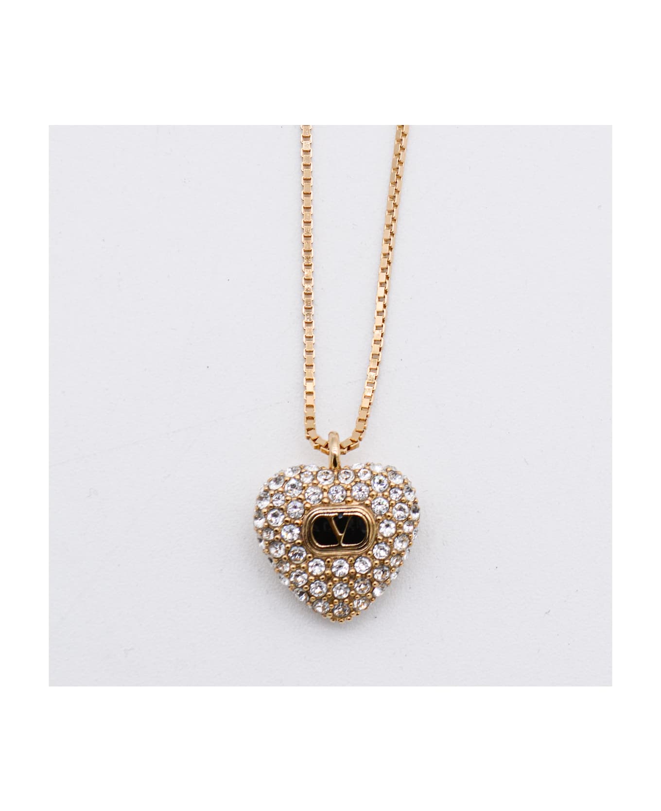 Valentino Garavani Gold Metal Necklace - ORO/NERO/CRYSTAL