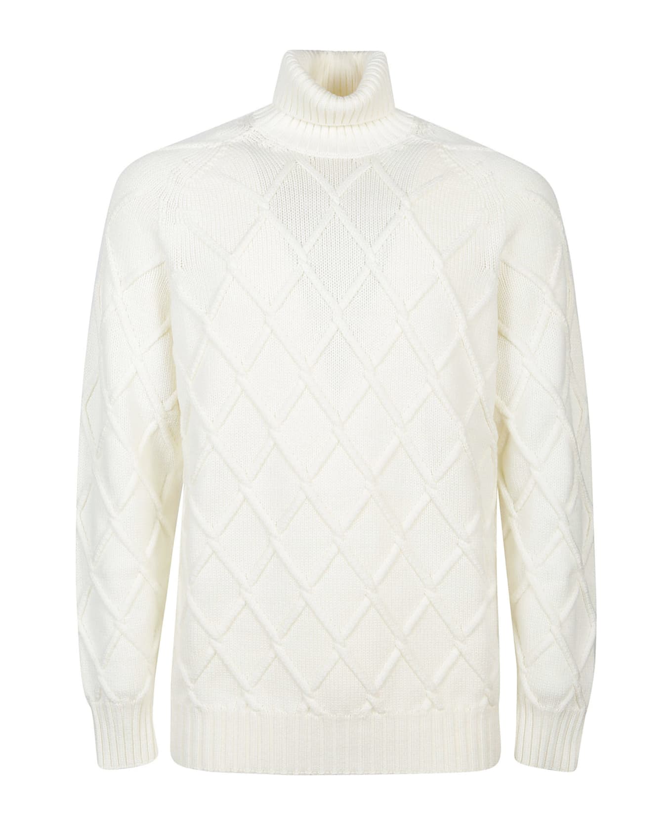Drumohr Long Sleeve Turtle Neck Sweater - Bianco ニットウェア