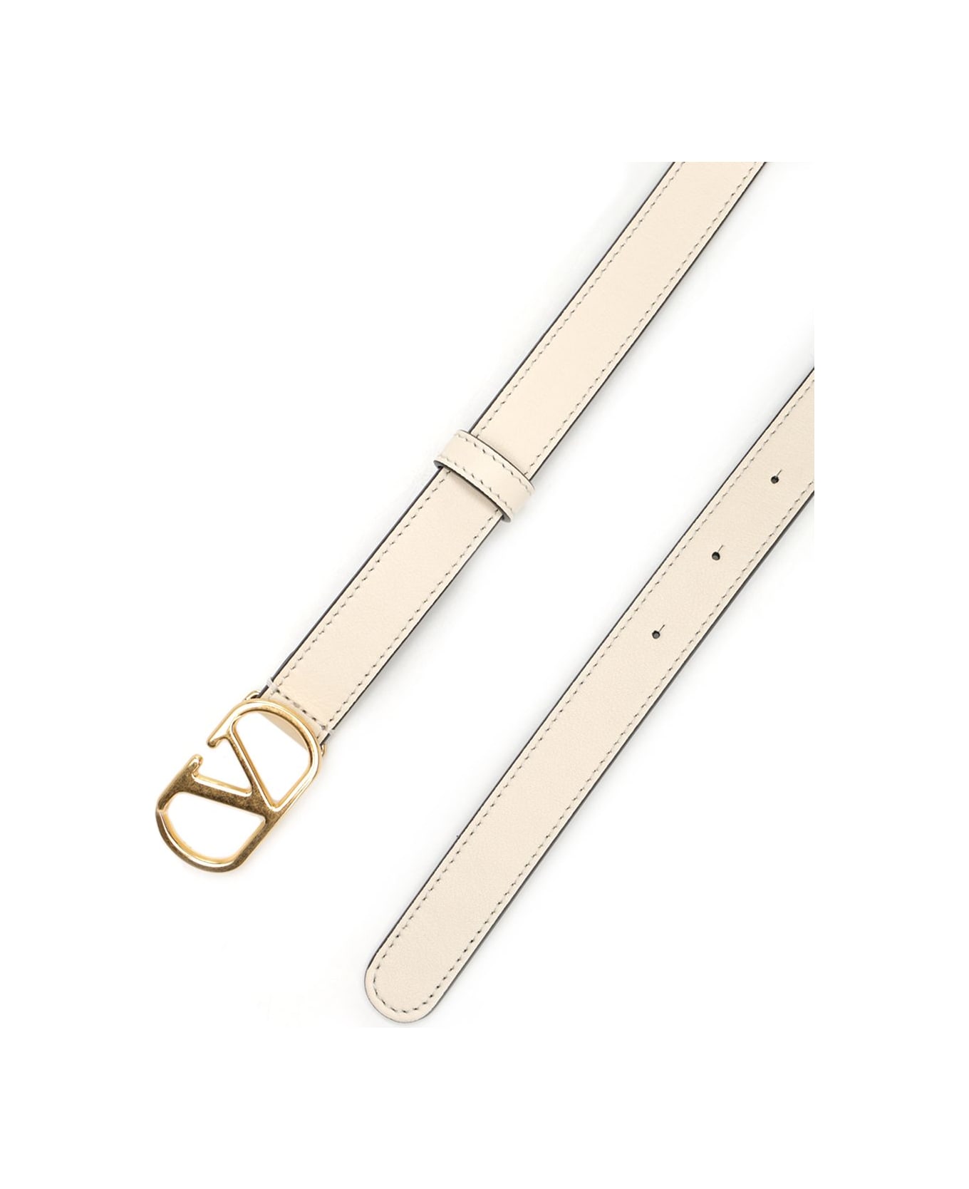 Valentino Garavani 
vlogo
 Leather Belt - White