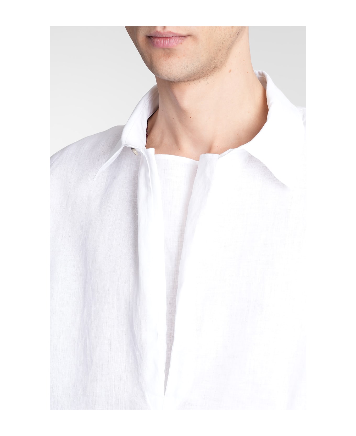 Paul Smith Shirt In White Linen - white