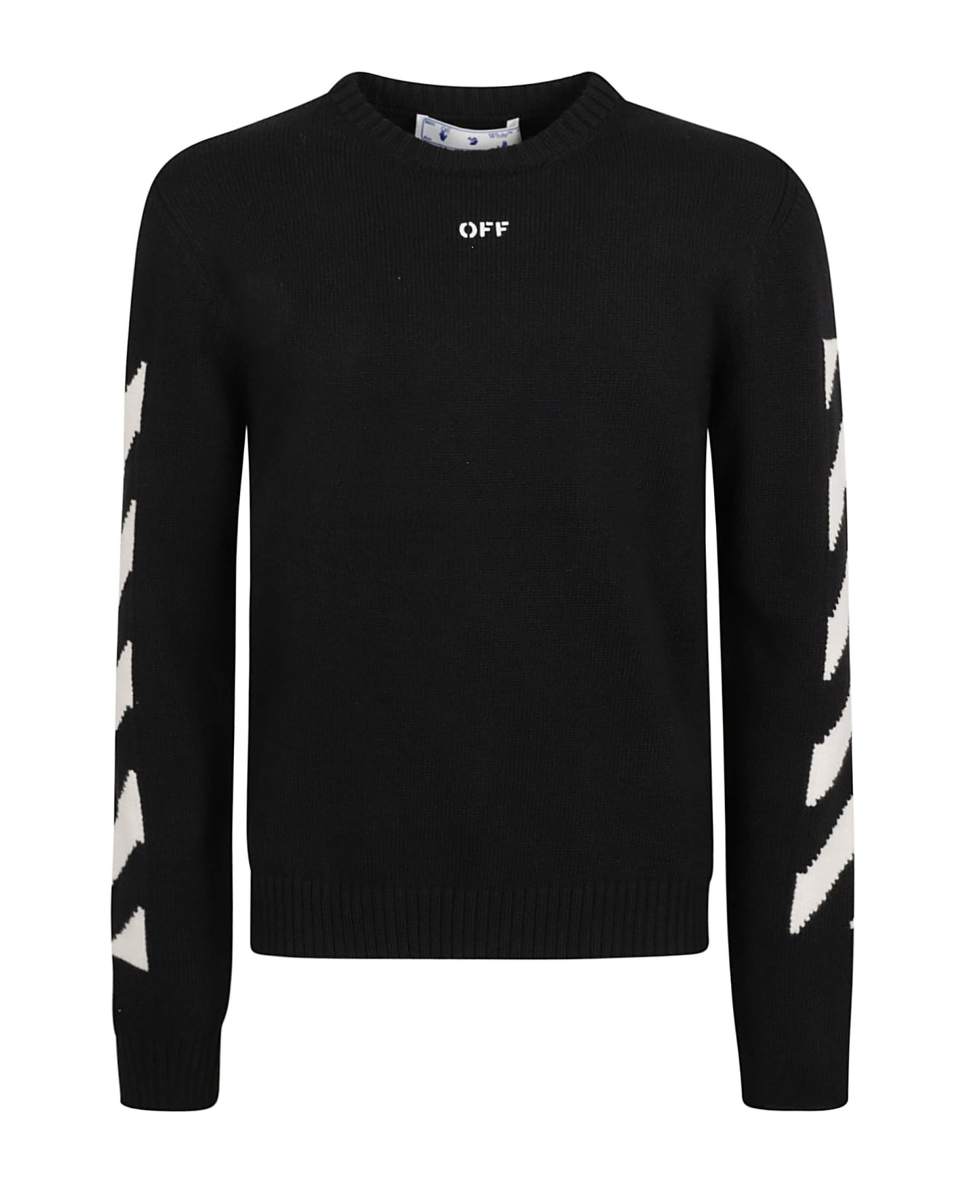 Off-White Diag Arrow Knit Crewneck Sweater - Black/white