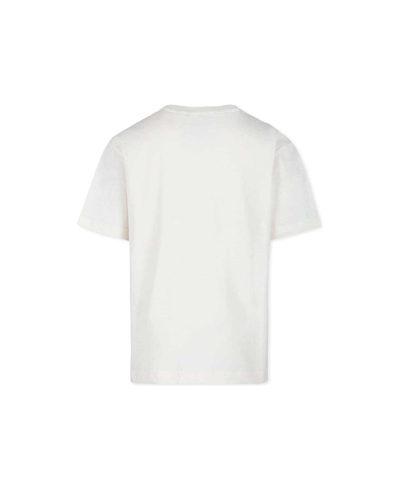 MSGM Ivory T-shirt For Boy With Tiger Print - Ivory