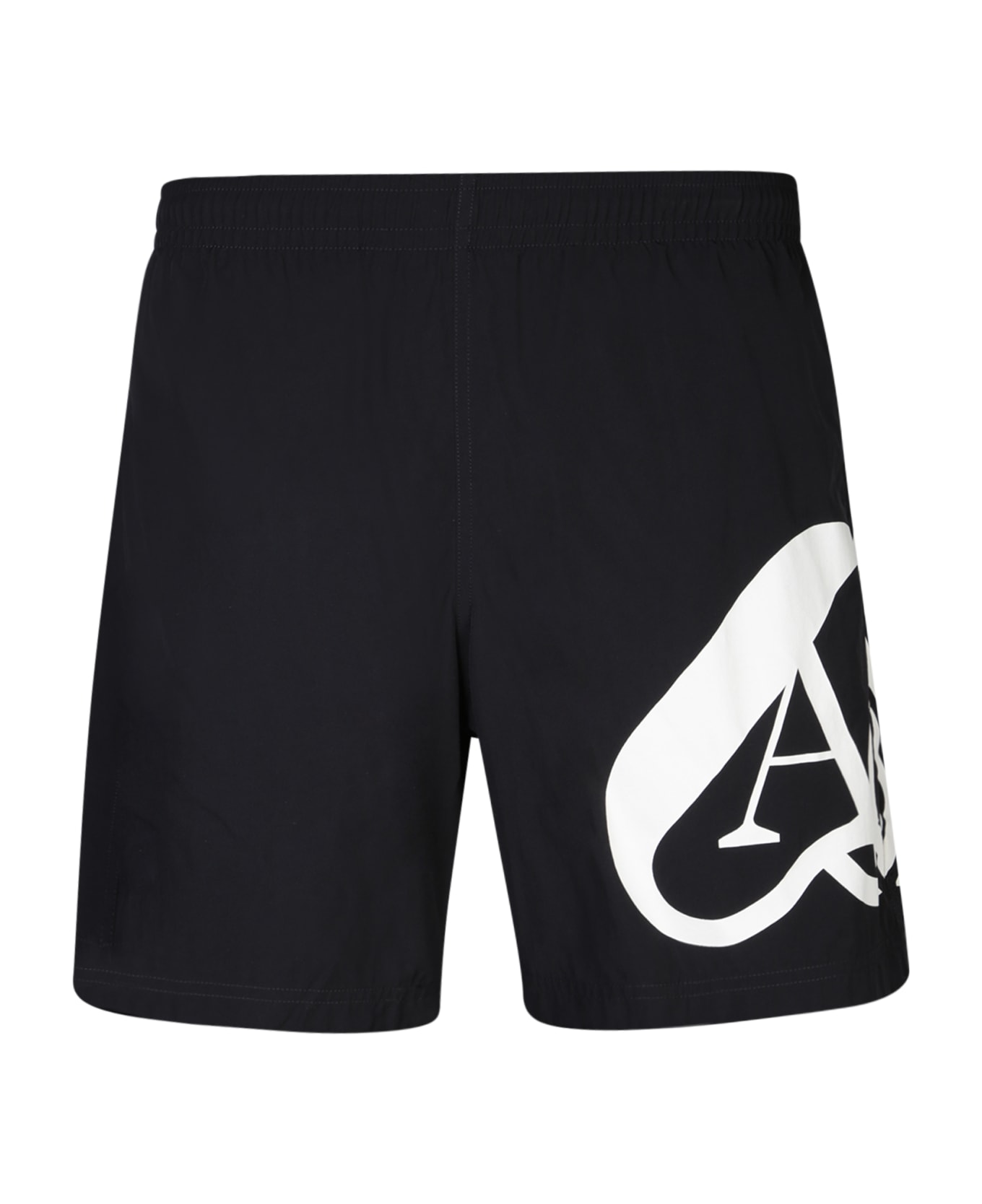 Alexander McQueen Seal-printed Elasticated-waist Swim Shorts - BLACK 水着