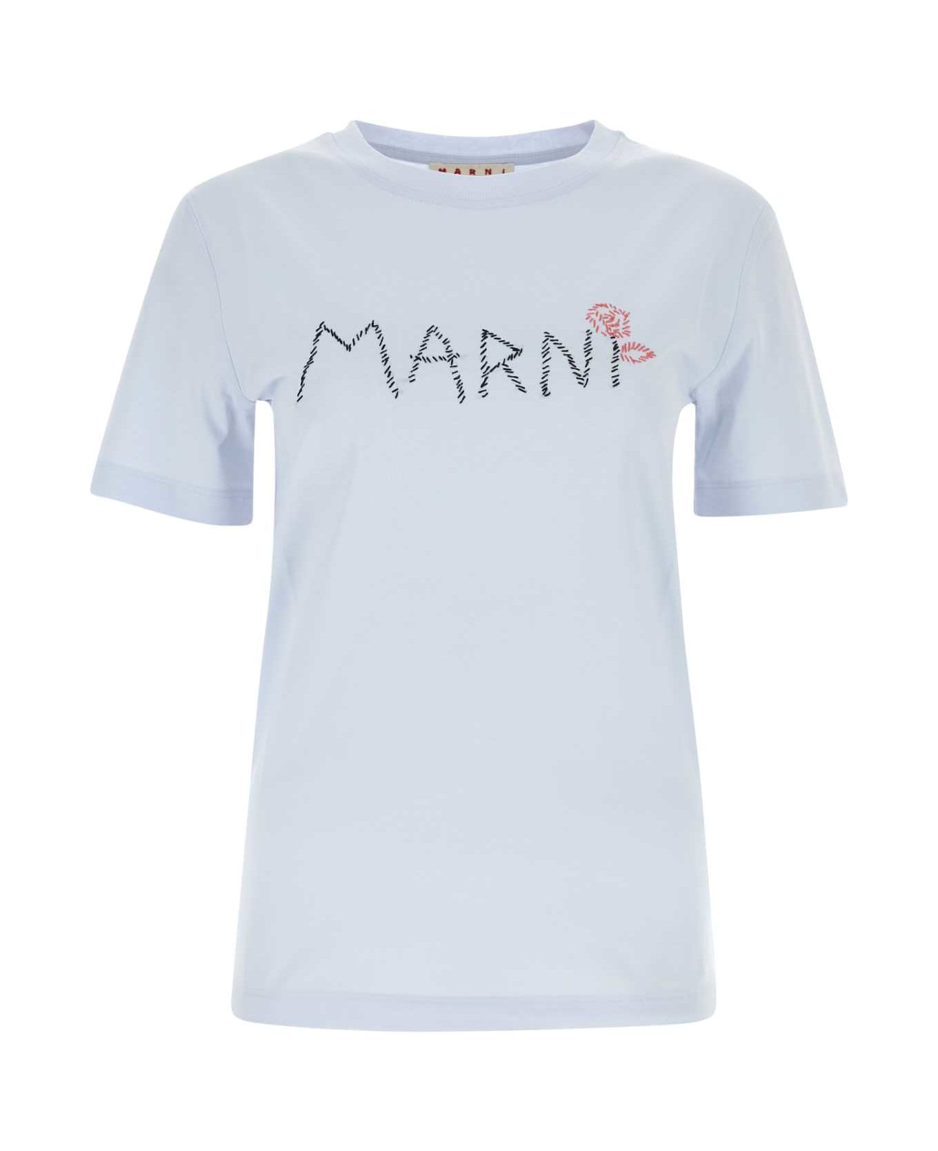 Marni Light Blue T-shirt With Marni Stitching - 00B21 Tシャツ