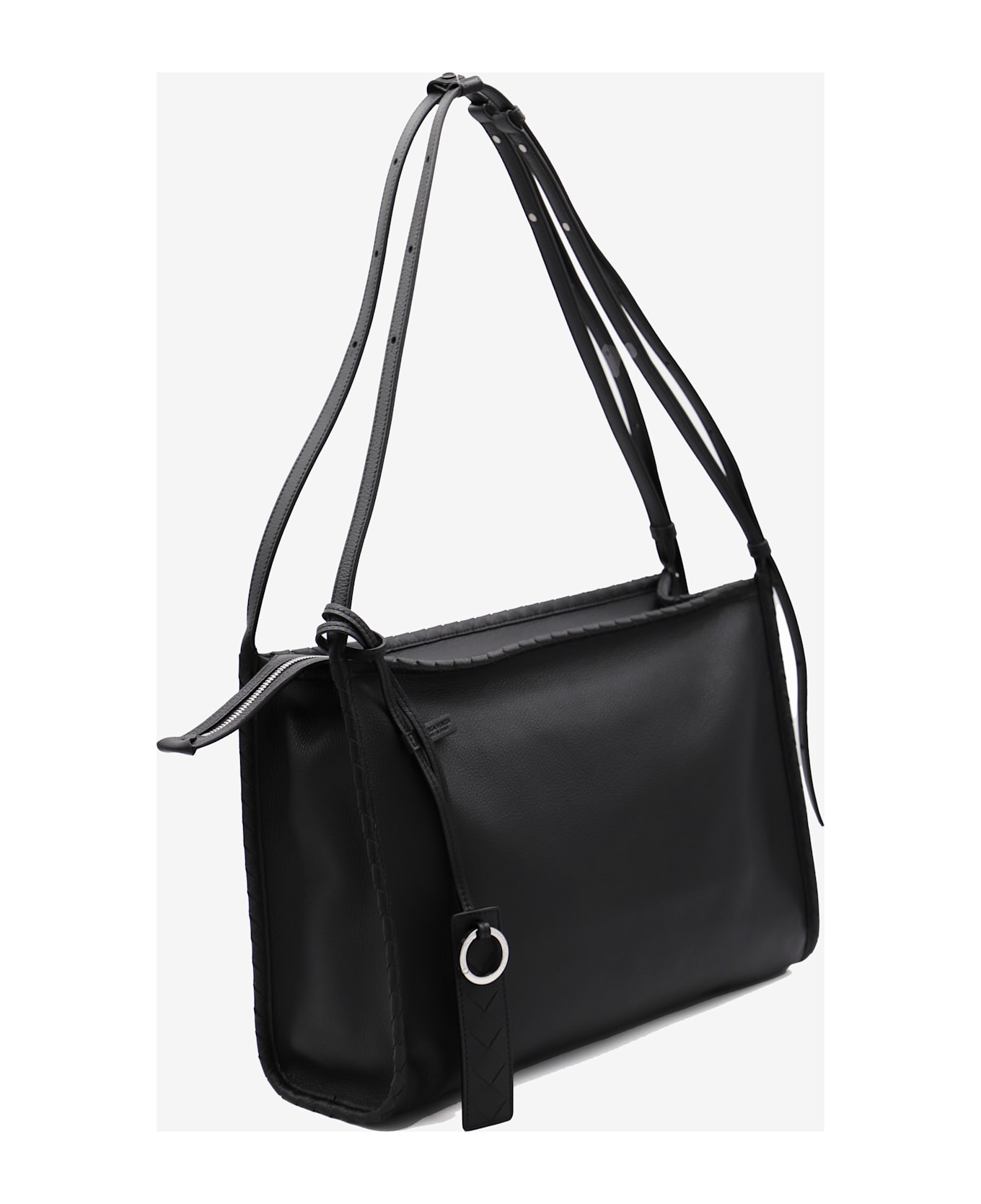 Bottega Veneta Black Leather Corriere Bag - Black