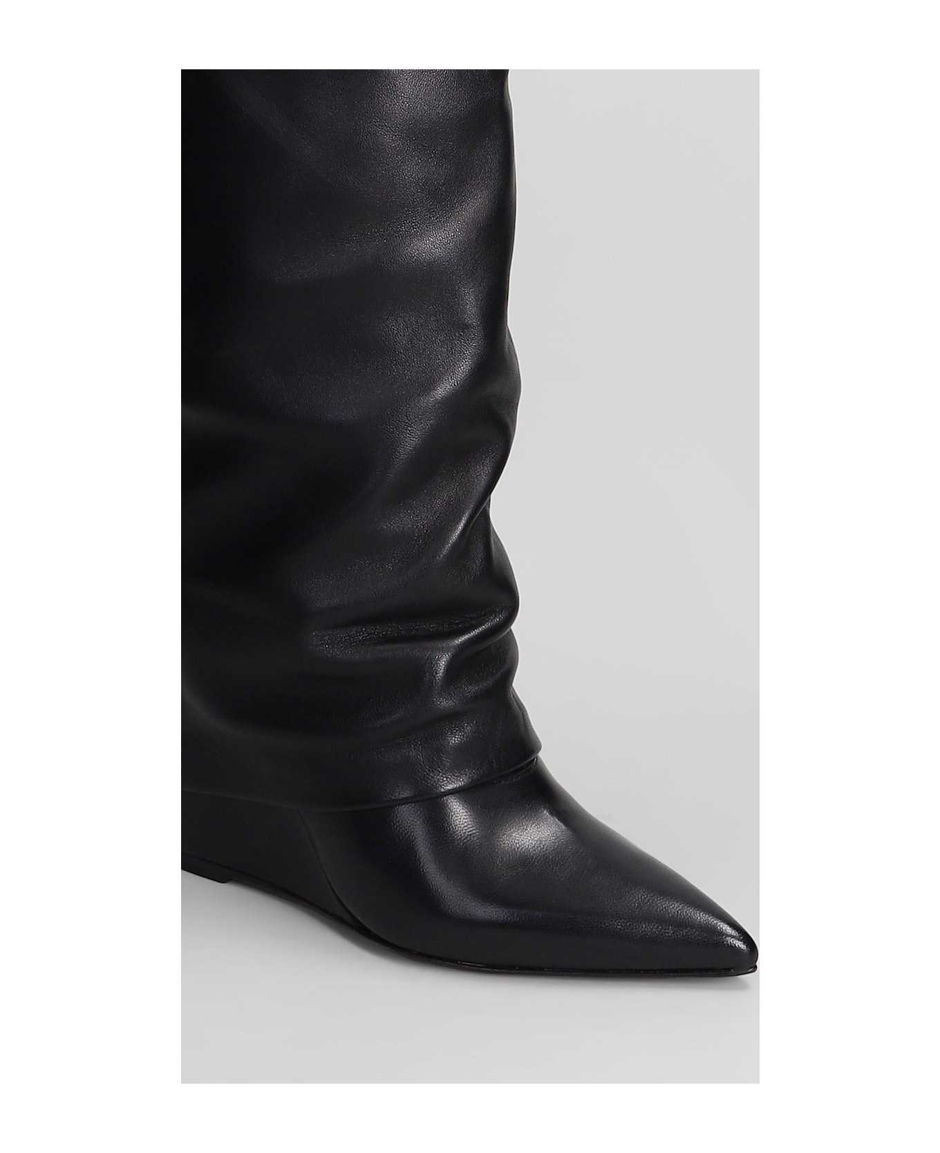 The Seller High Heels Boots In Black Leather - black