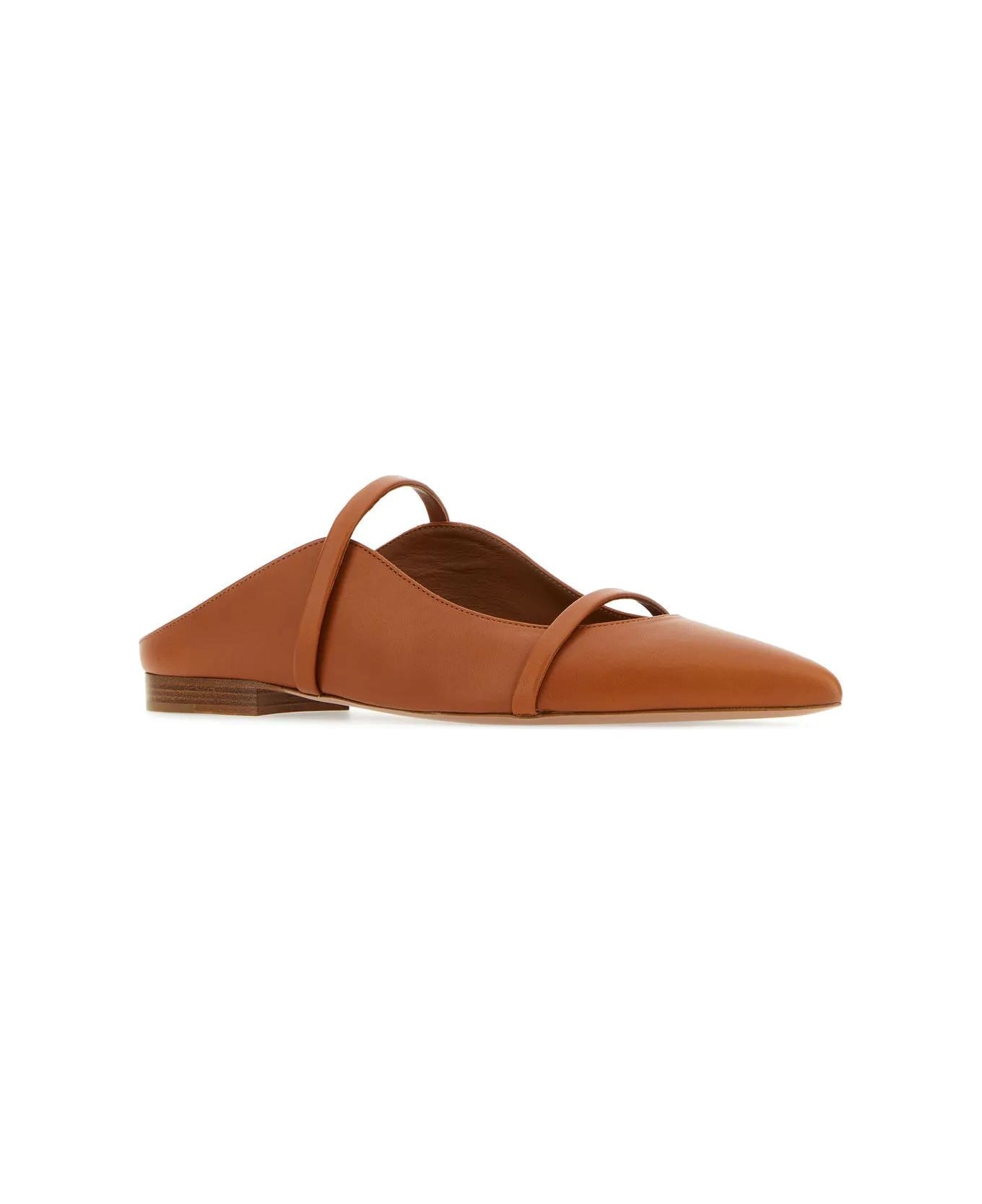 Malone Souliers Caramel Nappa Leather Maureen Flat Slippers - Brown