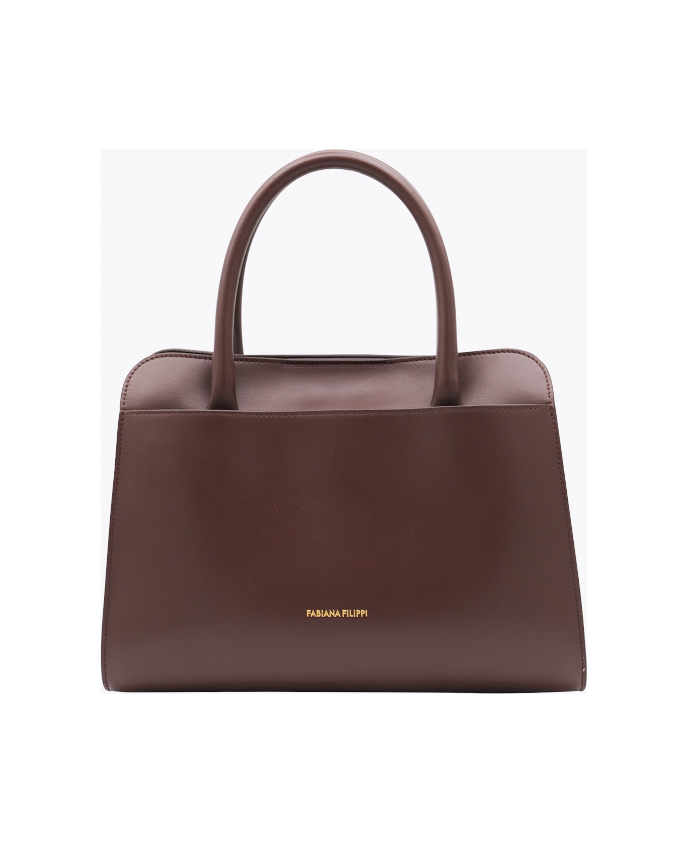 Fabiana Filippi Brown Leather Top Handle Bag - Ebony