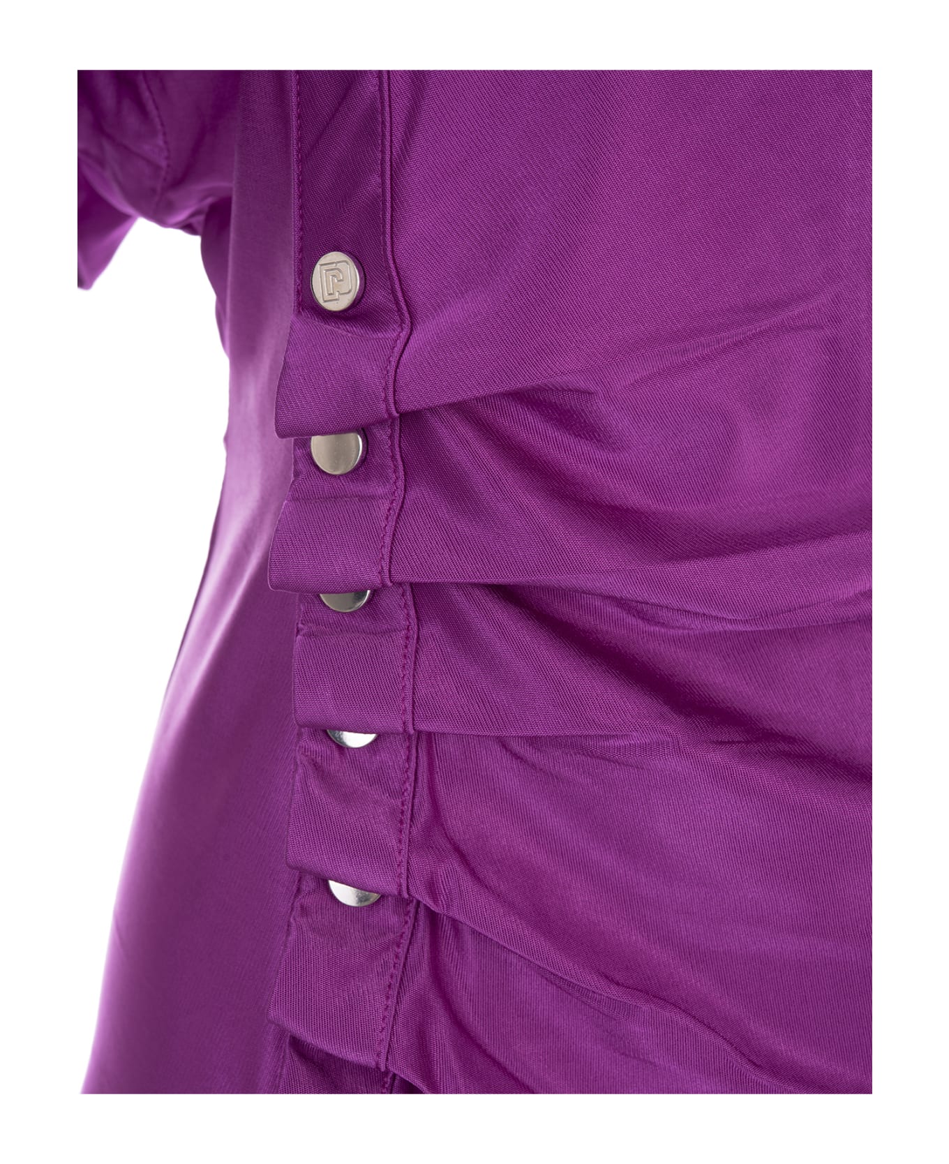 Paco Rabanne Purple Top With Draping And Buttons - Purple