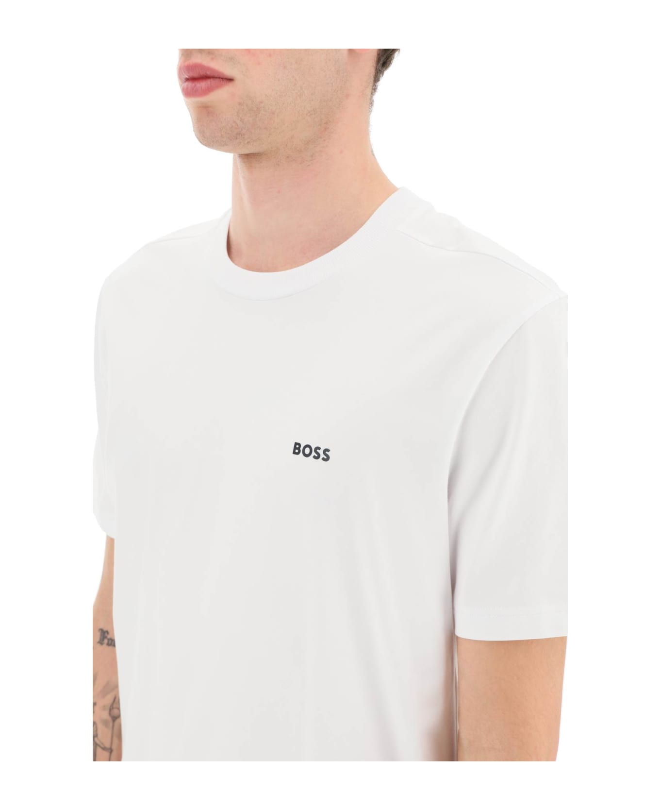 Hugo Boss Stretch Cotton T-shirt - NATURAL (White) シャツ