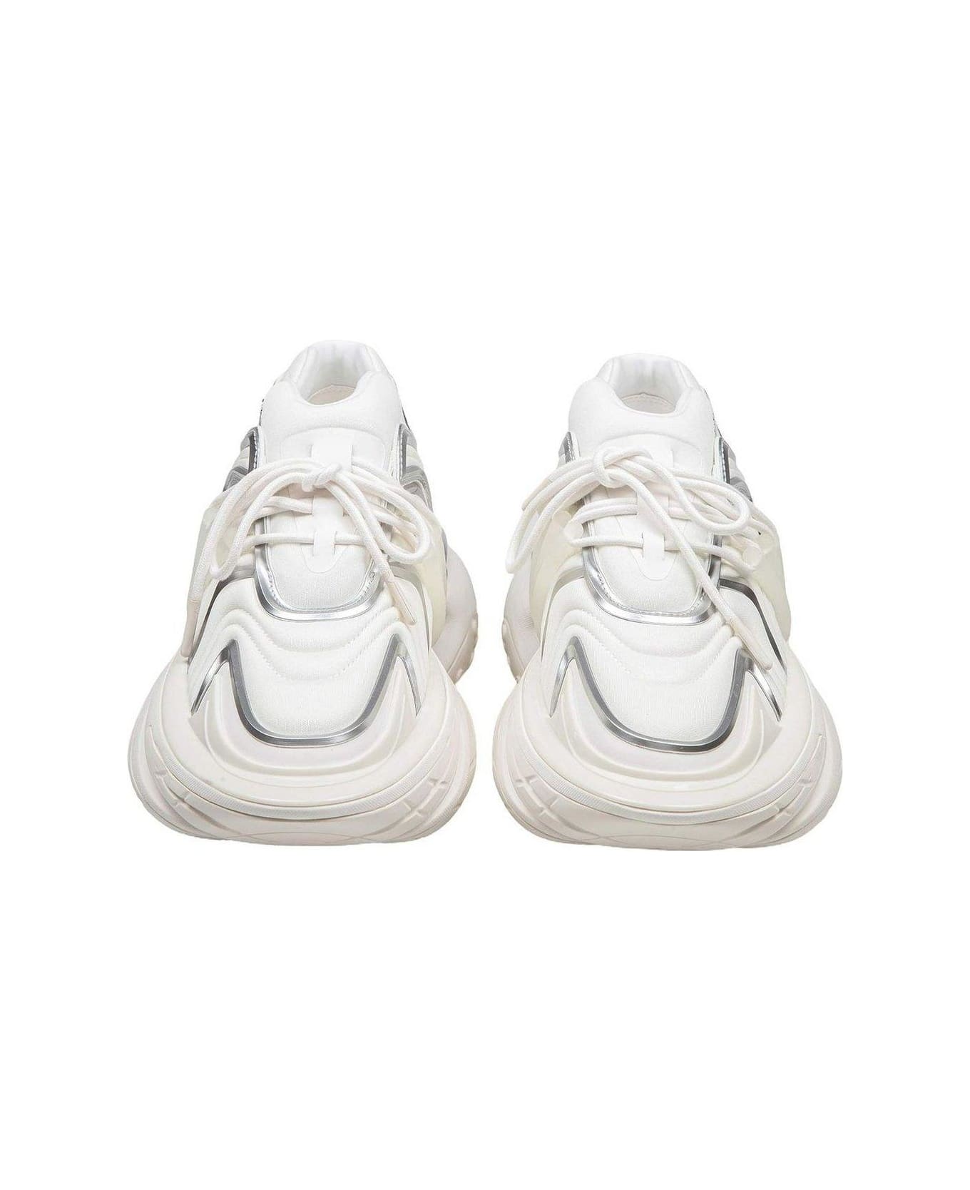 Balmain Unicorn Wave Panelled Sneakers - White