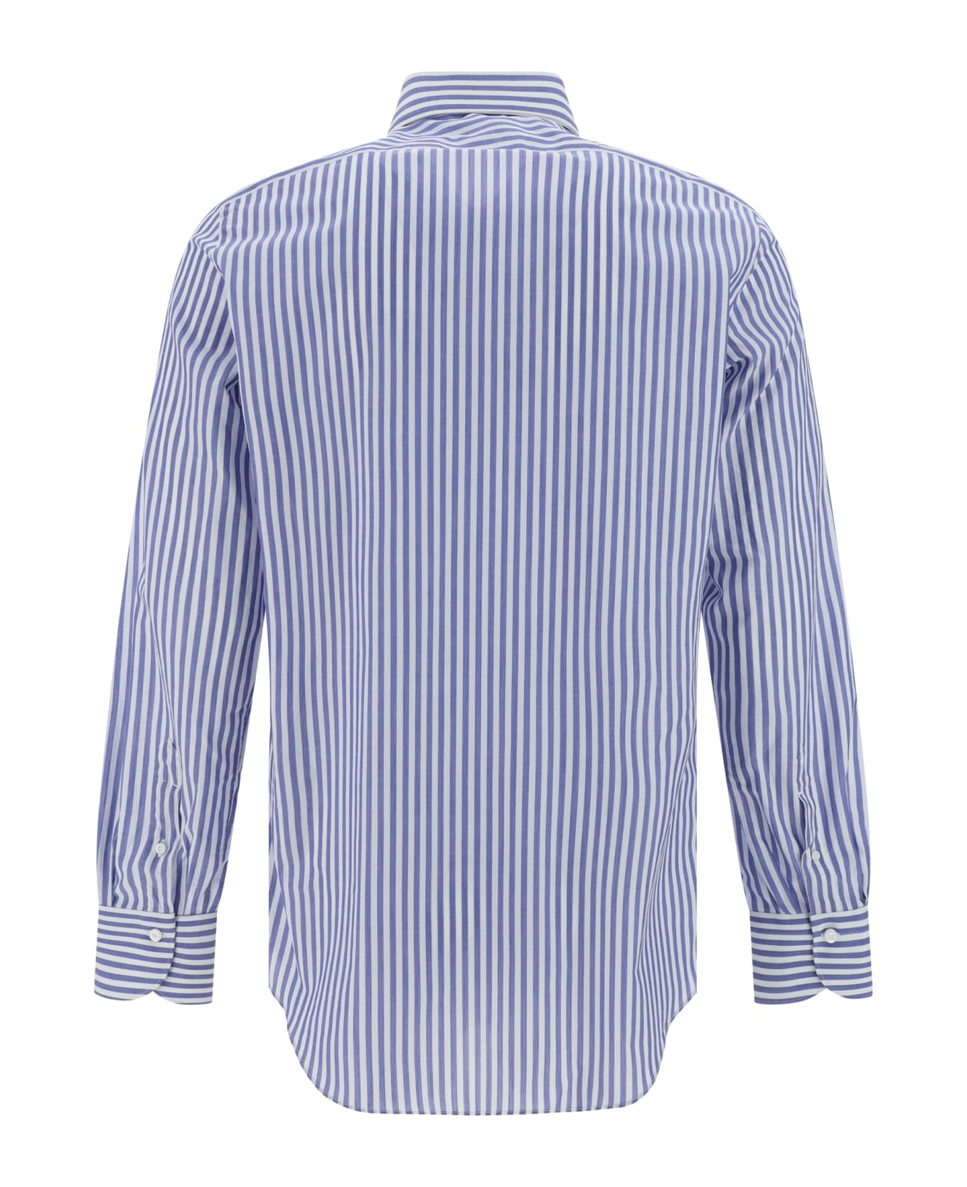 Finamore Milano Shirt - Riga Larga Bianco/blue シャツ