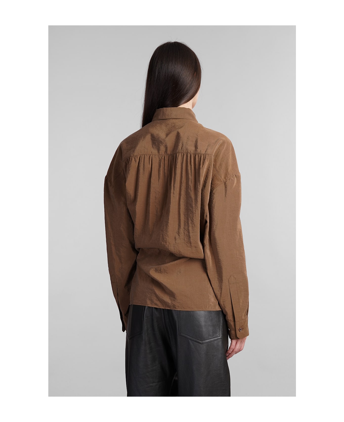 Lemaire Mud Silk Blend Shirt - HAVANA