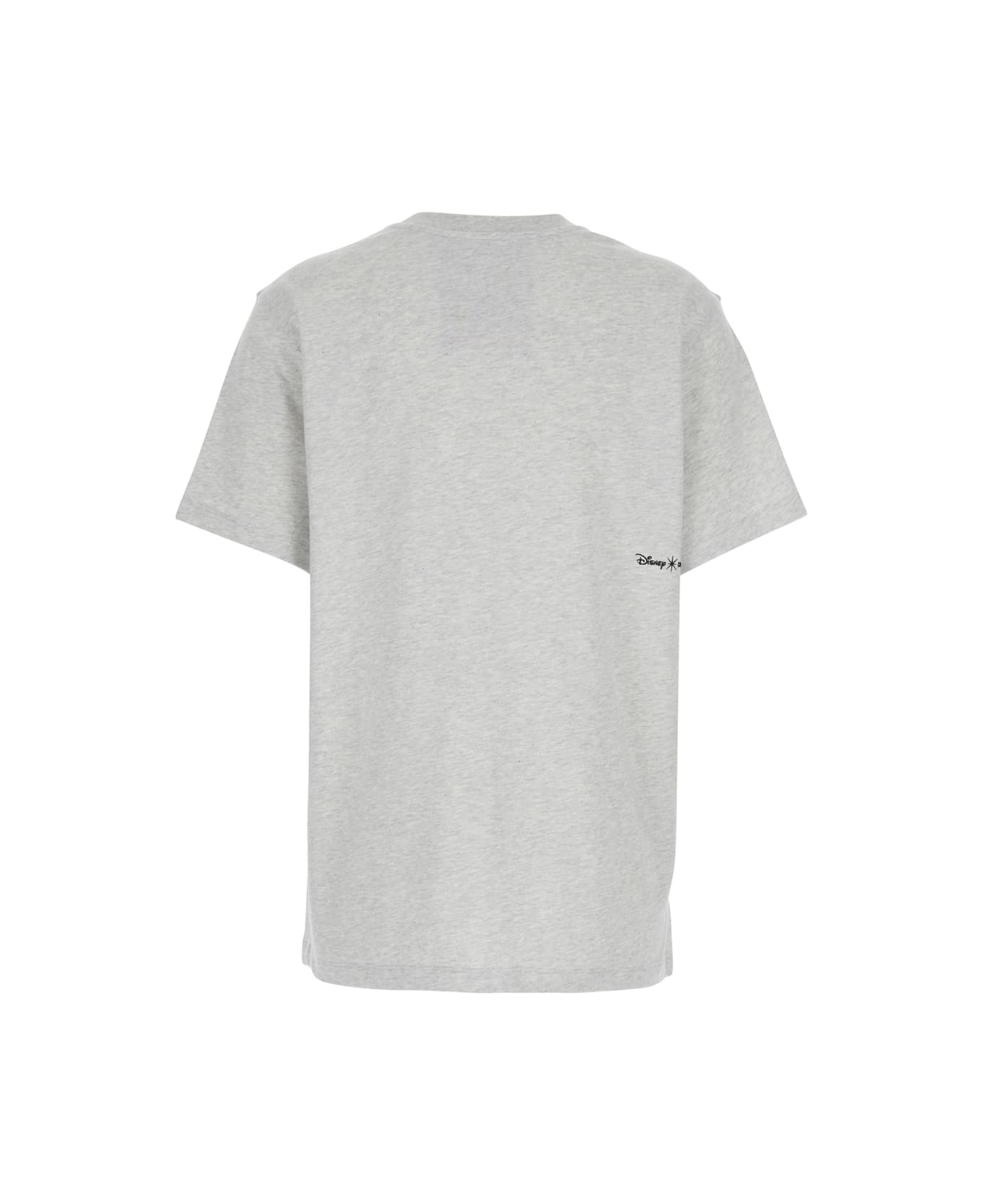 Coperni Grey Crew Neck T-shirt With Front Print In Cotton Woman - Grey