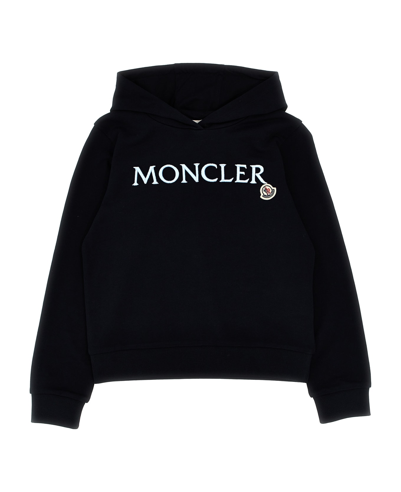 Moncler Logo Embroidery Hoodie - Blue