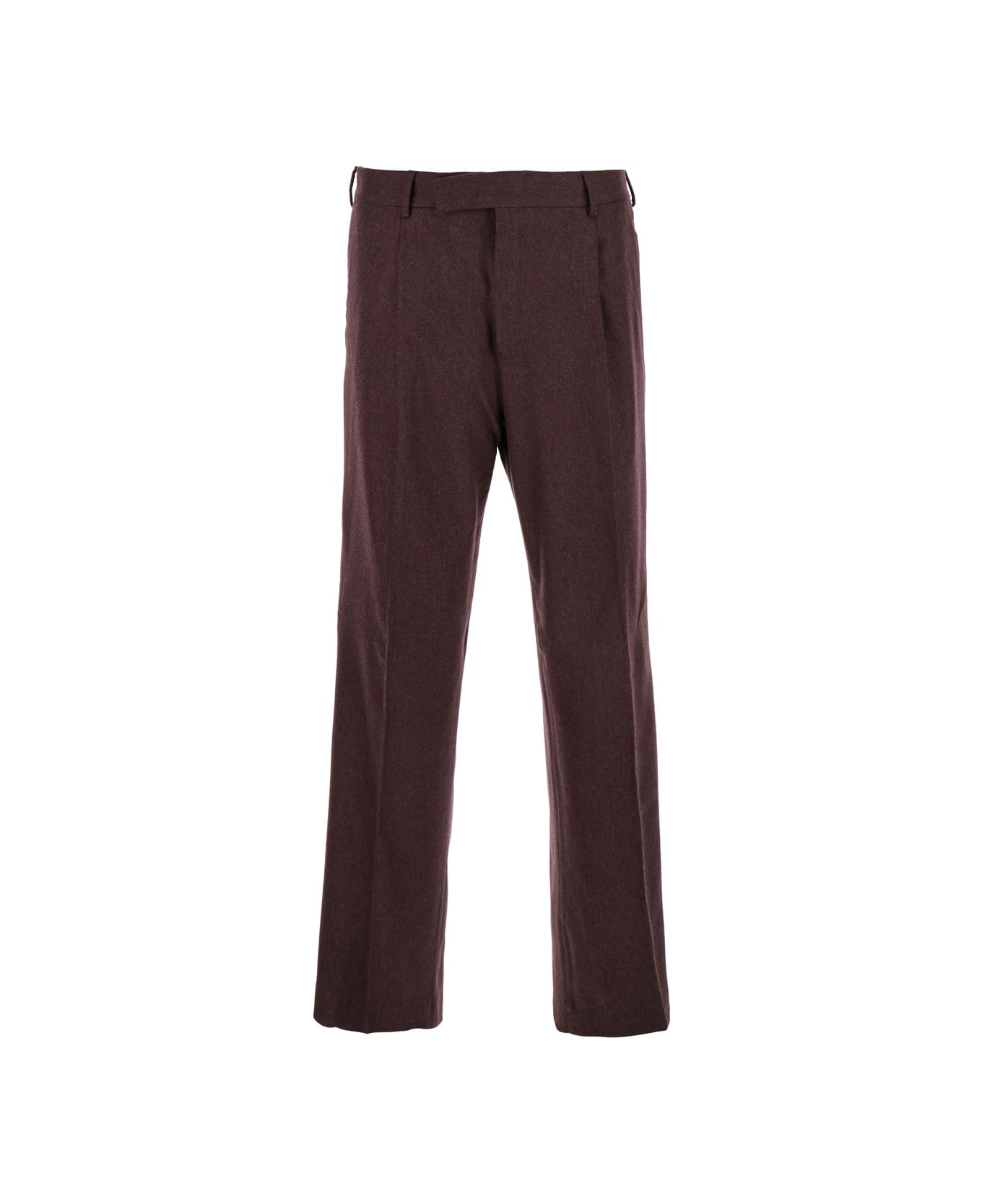 PT Torino Bordeaux Pants With High Waist And Pences On The Front In Wool Blend Stretch Man - Bordeaux