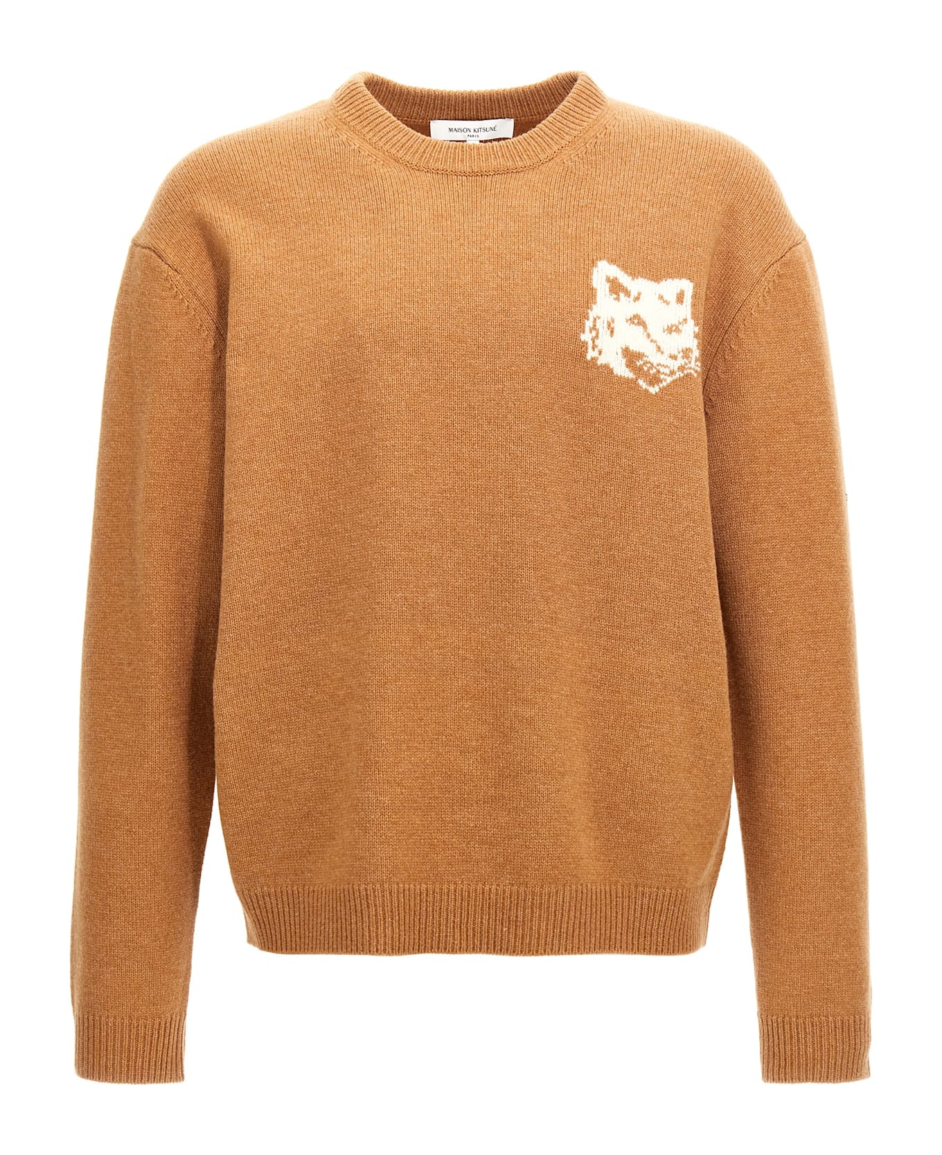 Maison Kitsuné 
fox Head
 Sweater - Brown