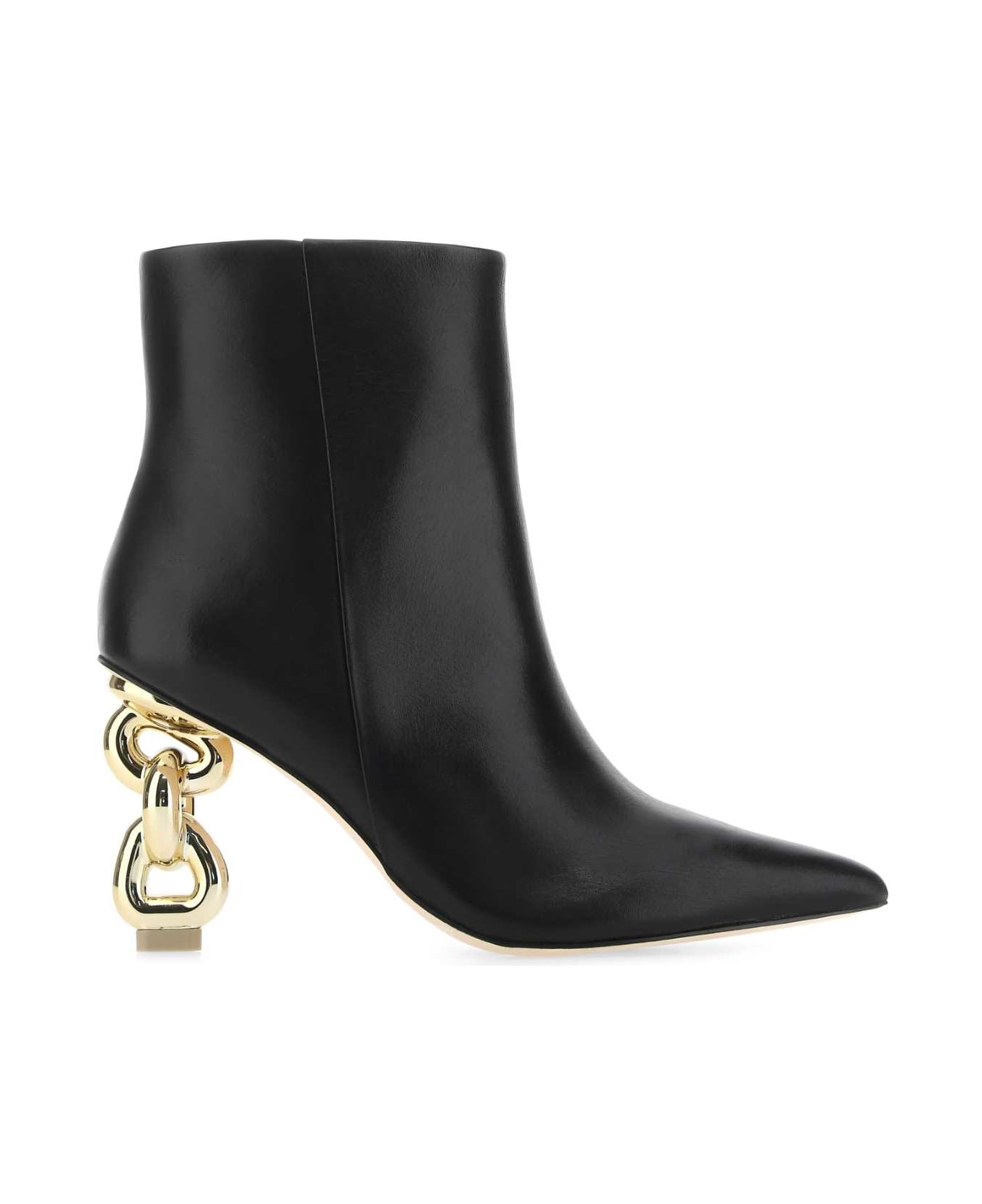Cult Gaia Black Leather Zelma Ankle Boots - BLACK