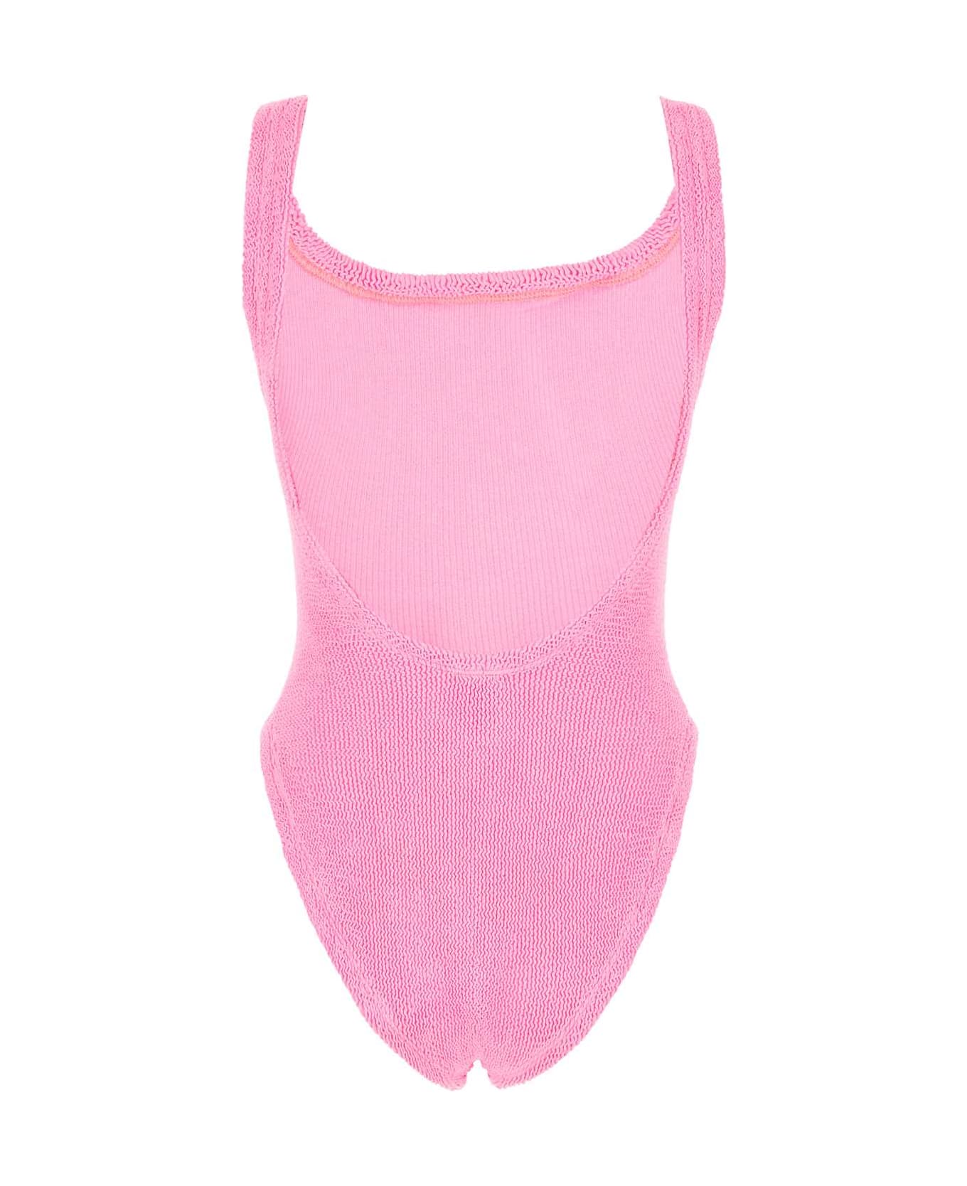 Hunza G Fluo Pink Stretch Nylon Swimsuit - BUBBLEGUM