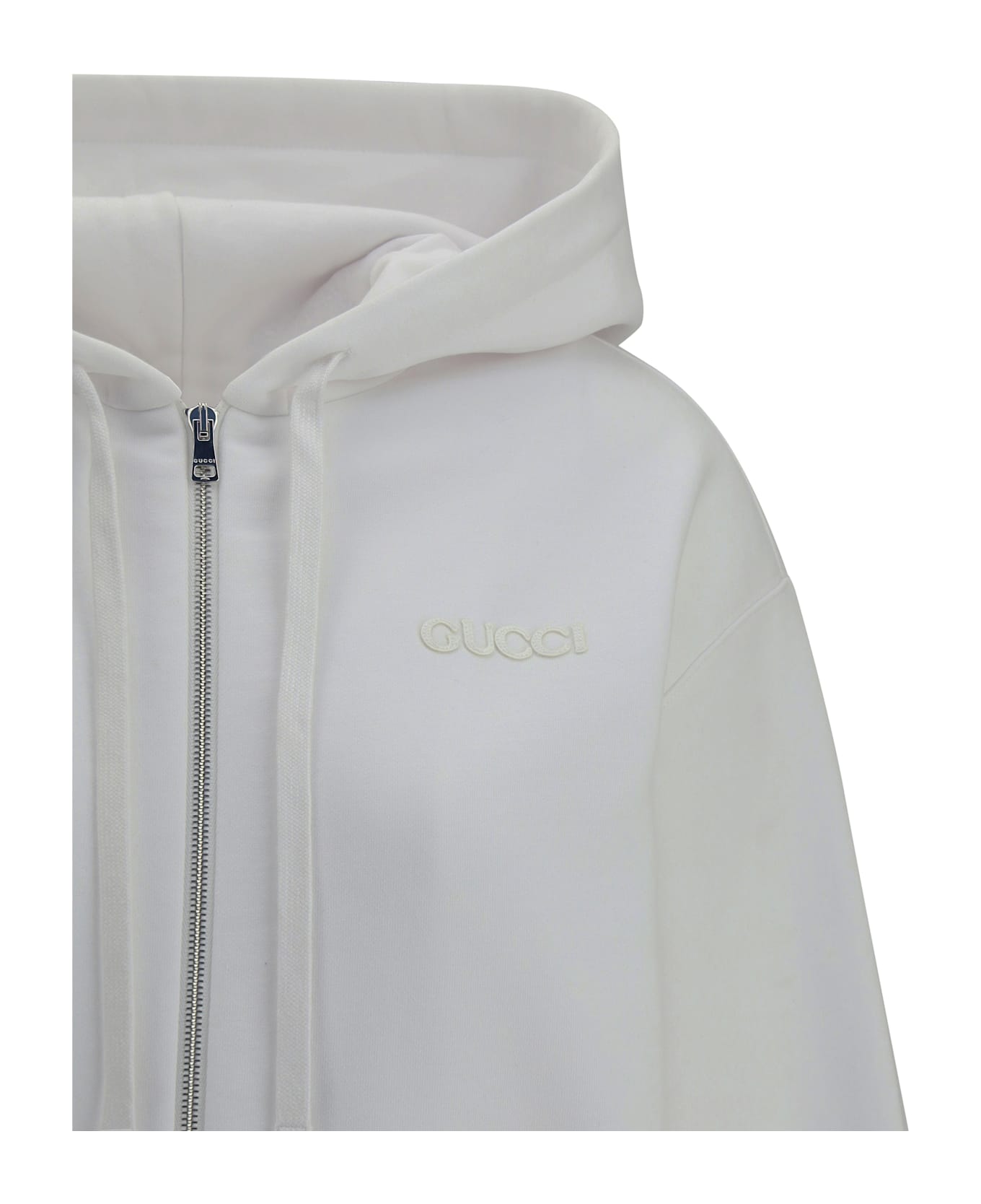 Gucci Zip Hoodie - WHITE