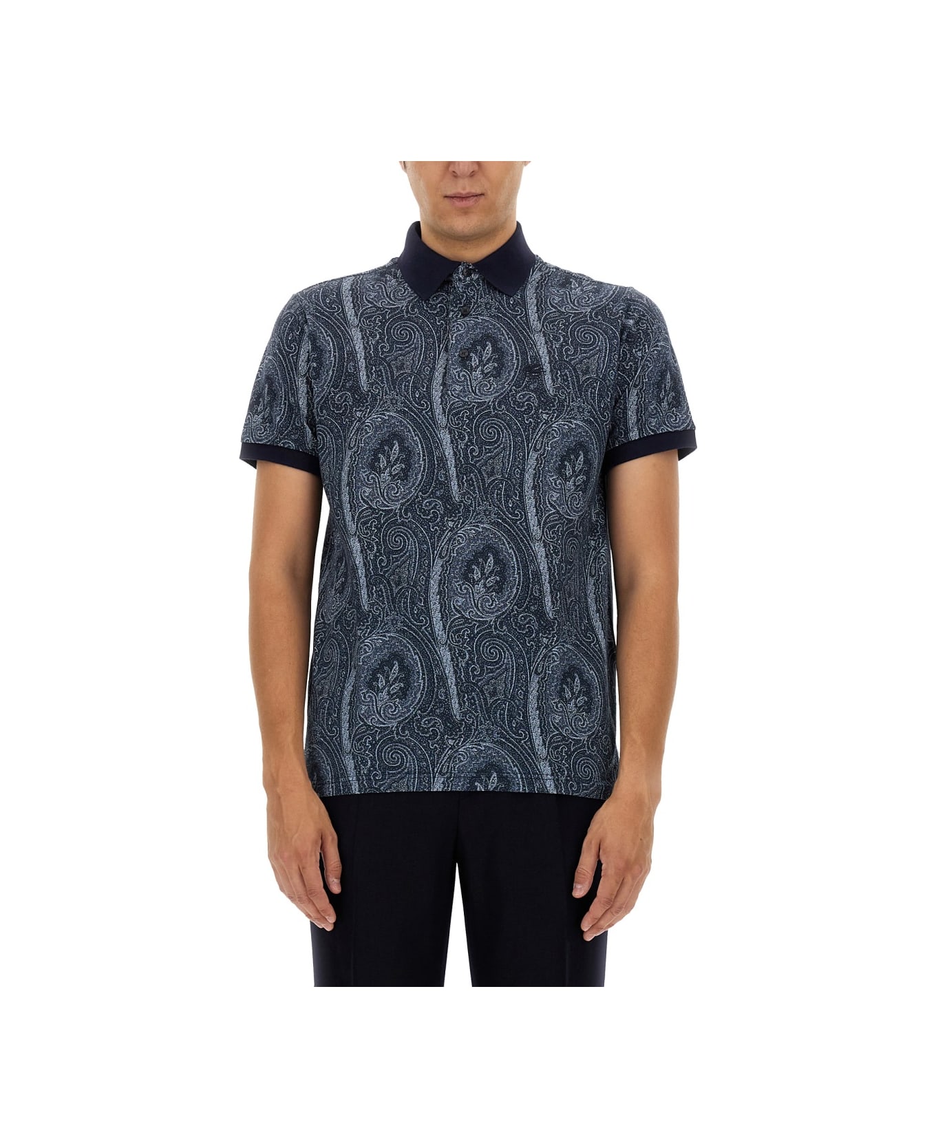 Etro Polo Shirt With Print - Blue