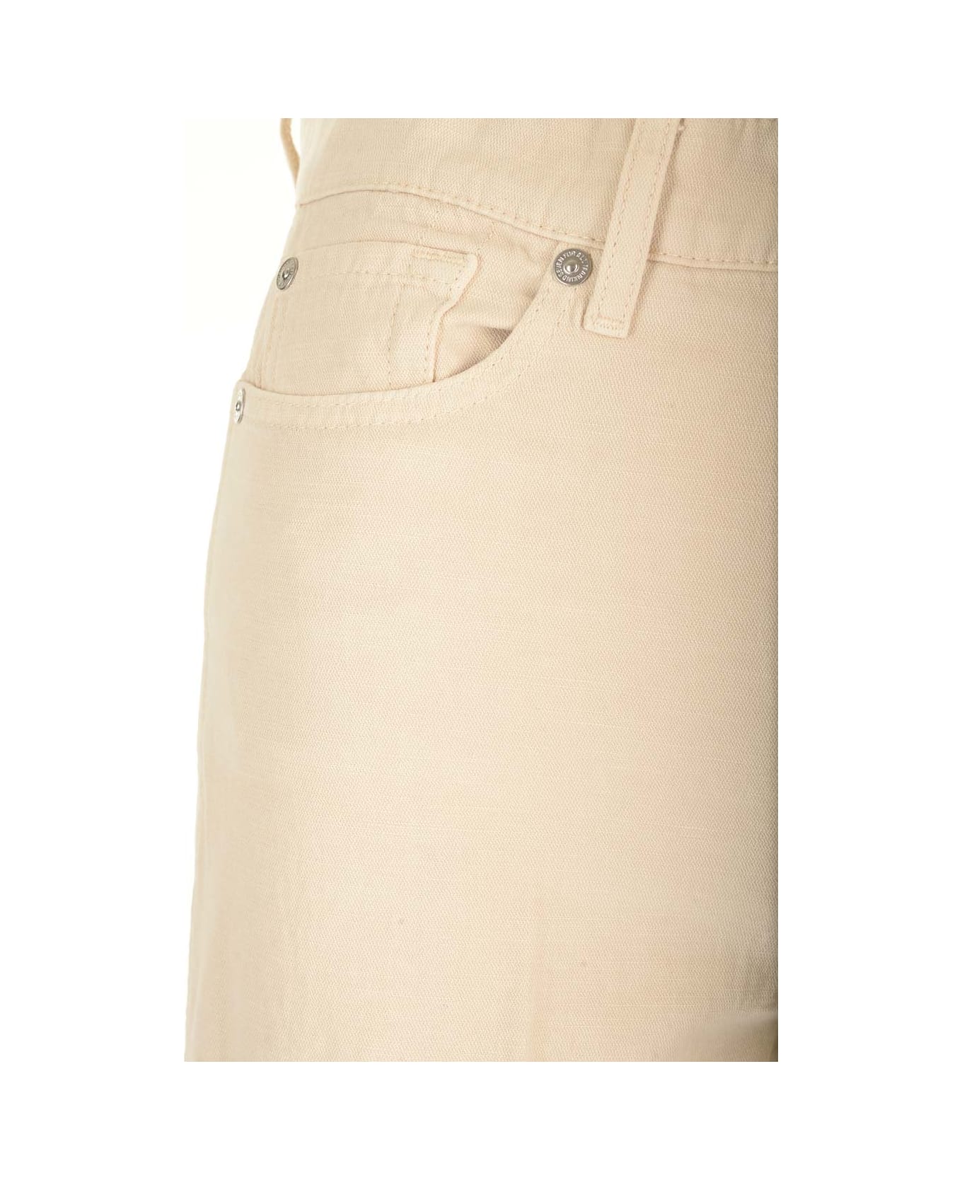 7 For All Mankind Straight Leg Trousers - White