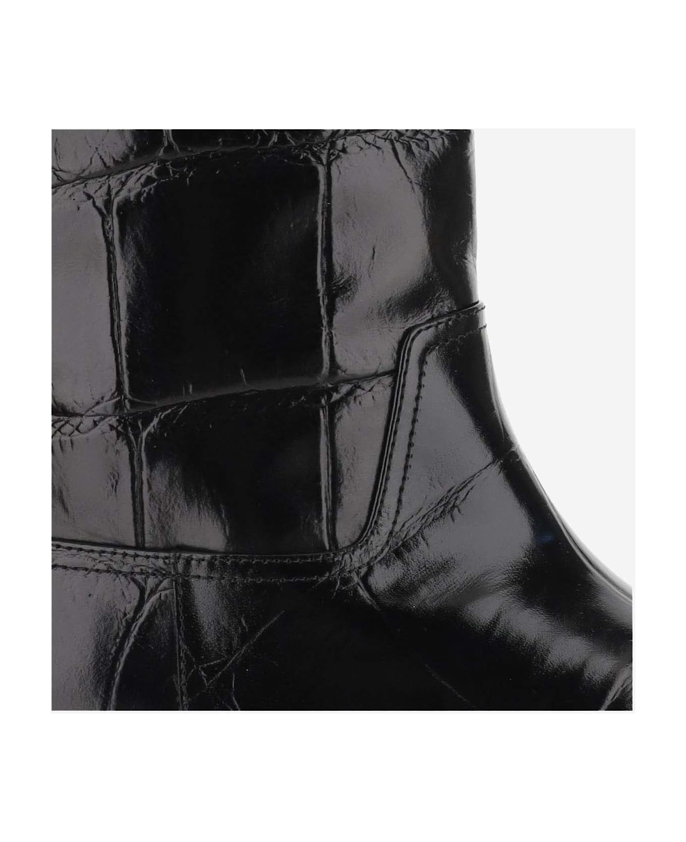 Paris Texas High Leather Boot - Black