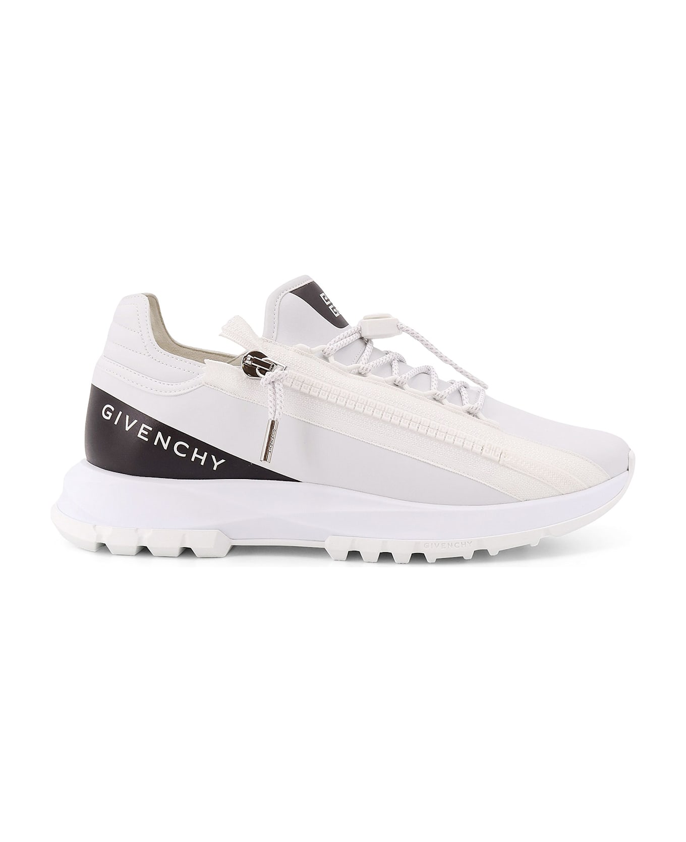Givenchy Spectre Runner Leather Sneakers With 4g Side Zip Detail - White