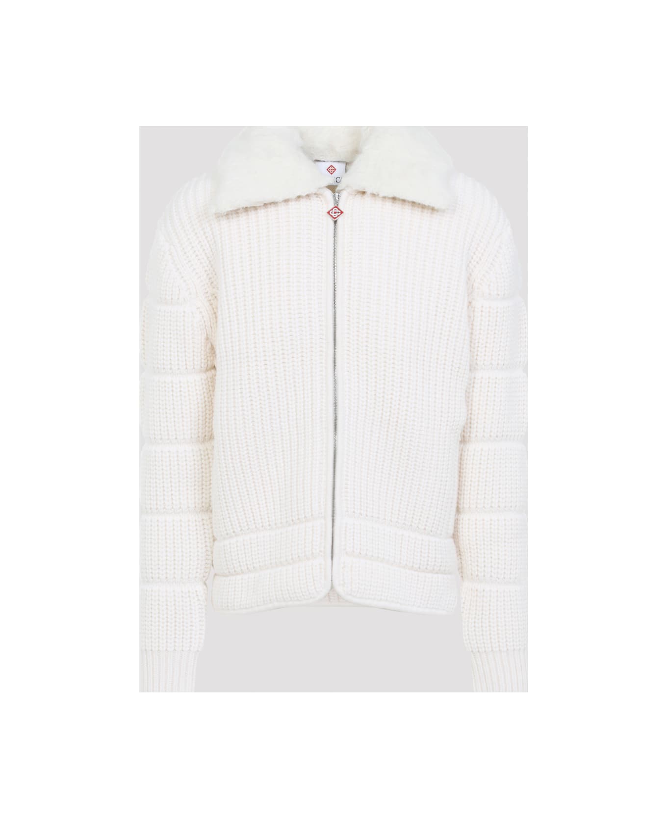 Casablanca Ribbed Padded Jacket - White