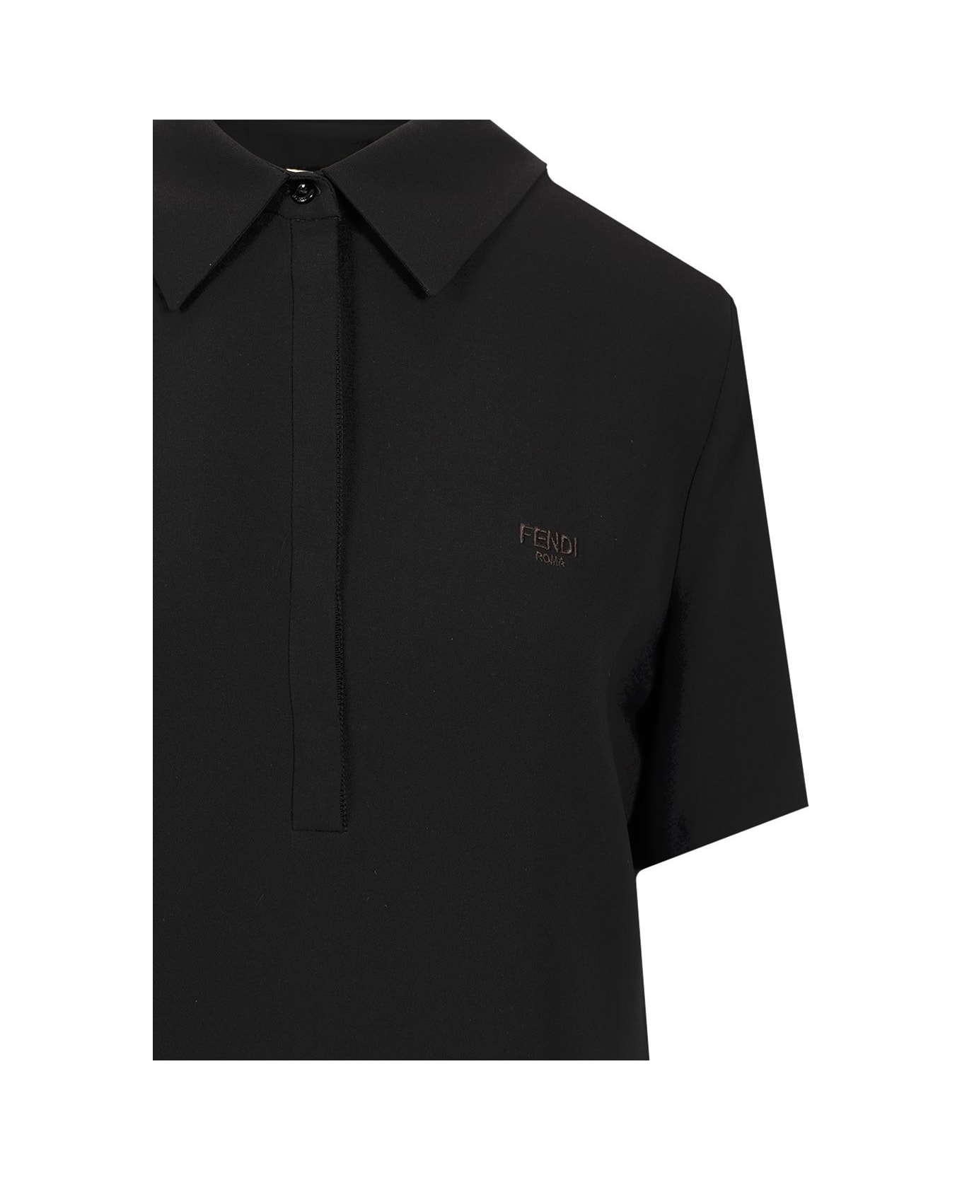 Fendi Short Sleeve Polo - Black