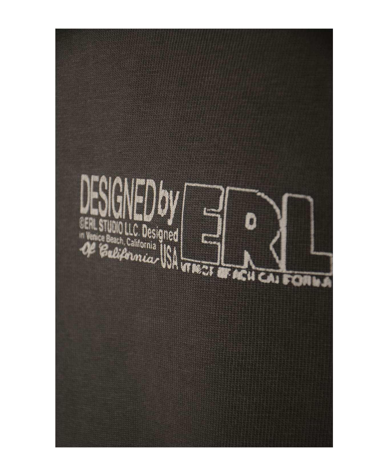 ERL High-neck Chest Logo Ribbed Sweatshirt - Black