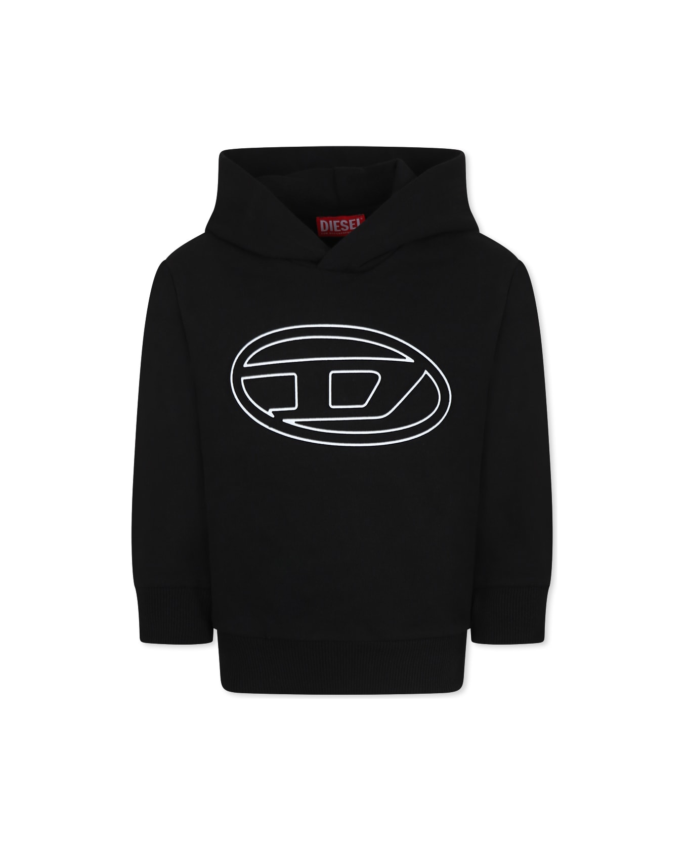 Diesel Black Sweatshirt For Boy With Logo - Black ニットウェア＆スウェットシャツ