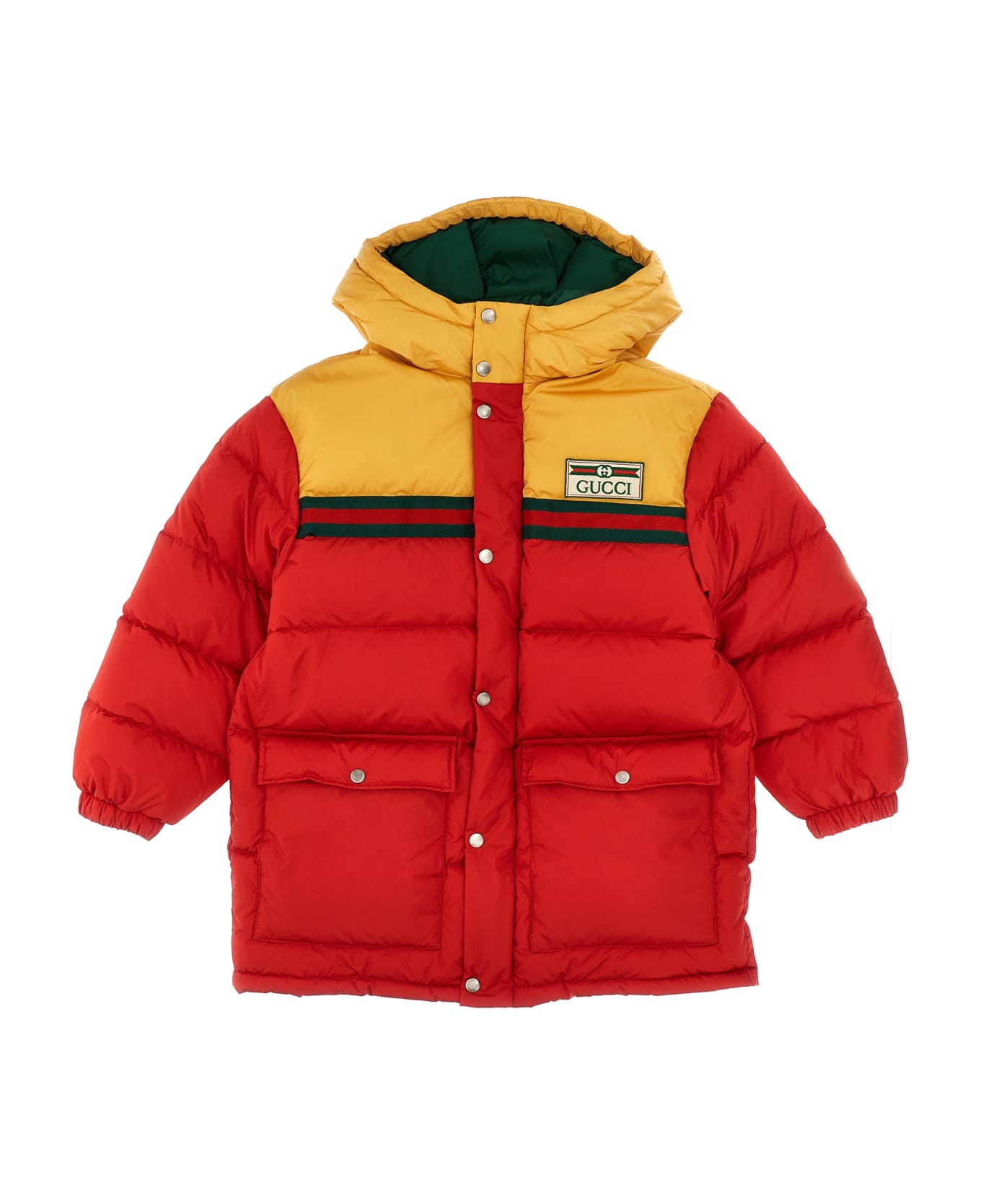 Gucci Hooded Logo Puffer Jacket - Multicolor