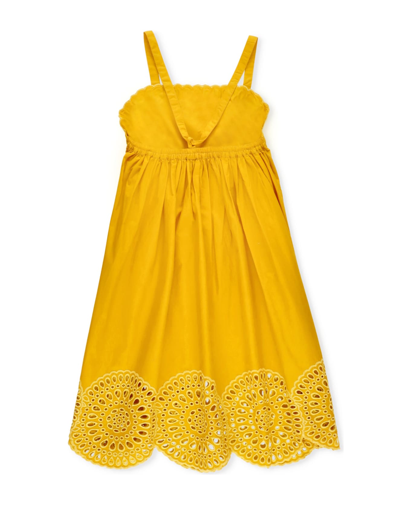 Stella McCartney Dress With Sangallo Lace - Yellow ワンピース＆ドレス