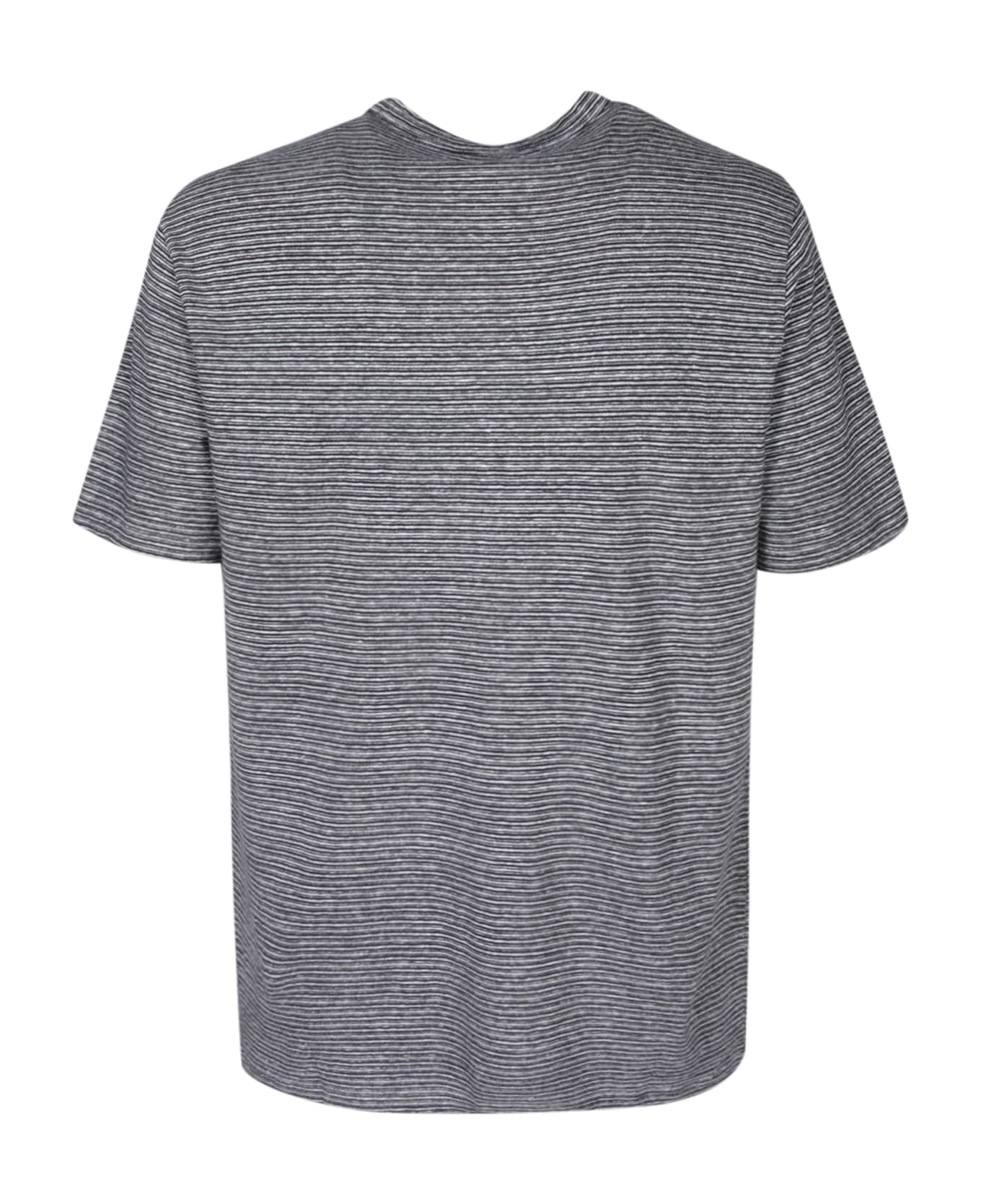 Officine Générale Short Sleeves Ecru/black Polo Shirt - Beige