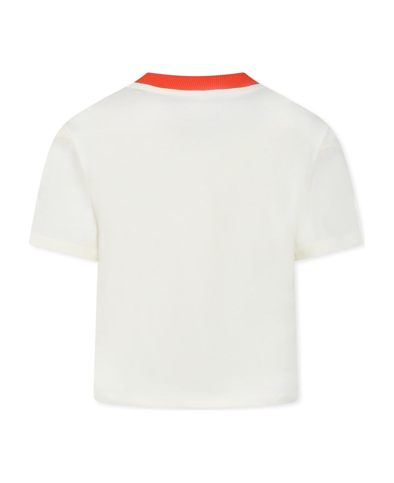 Mini Rodini Ivory T-shirt For Kids With Cats - Ivory