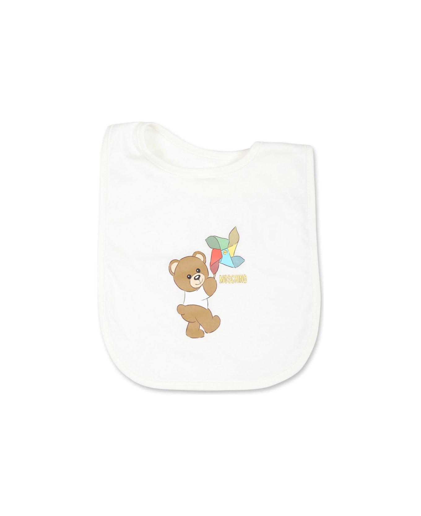 Moschino Ivory Accessory Set For Babykids With Teddy Bear - Ivory