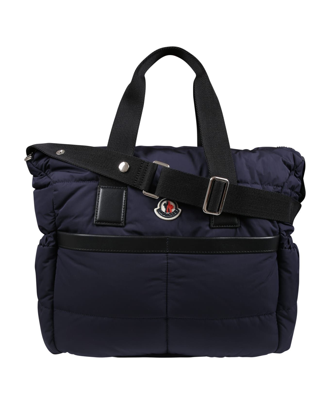 Moncler Blue Changing Bag For Babykids With Logo - Blue