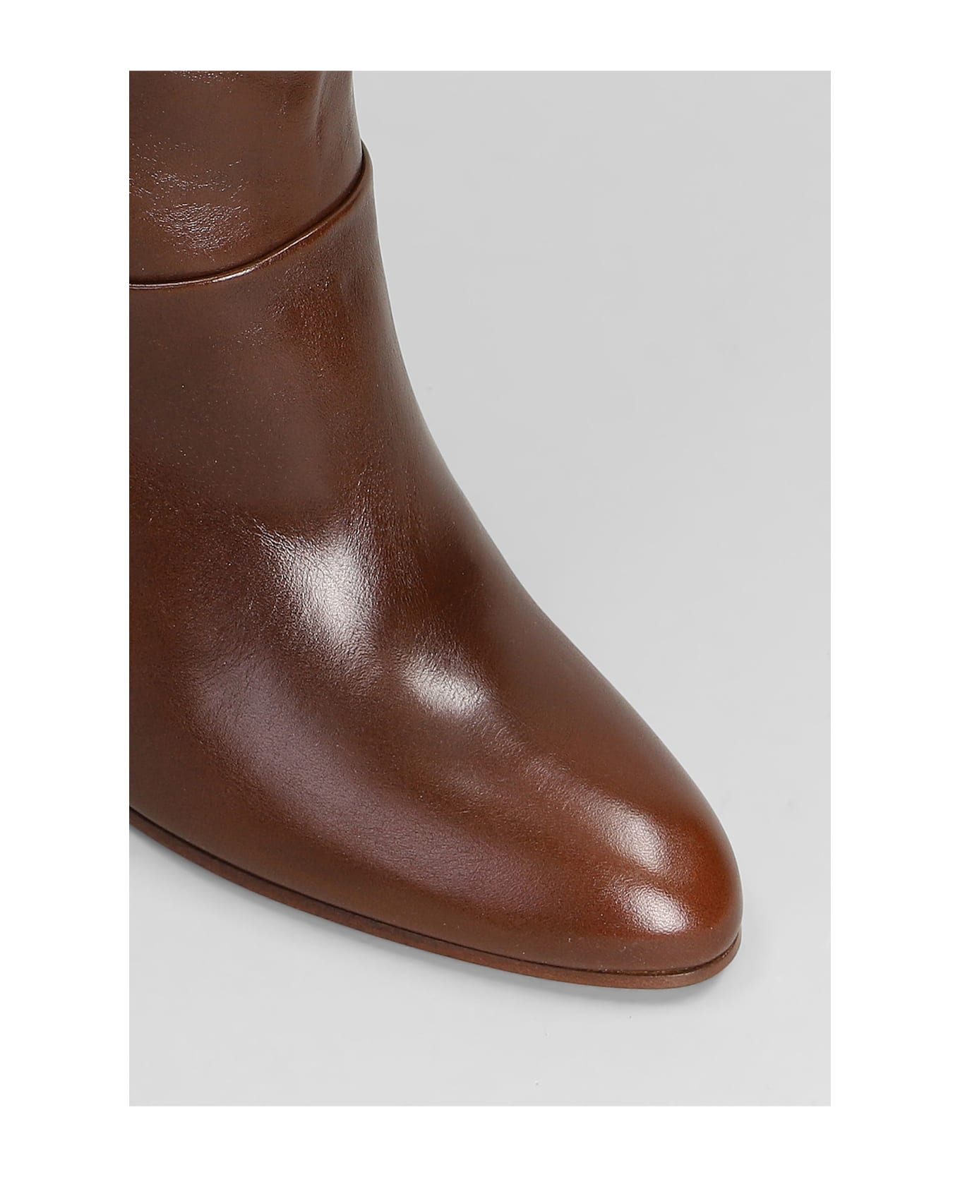 Chloé Eve High Heels Boots In Brown Leather - brown