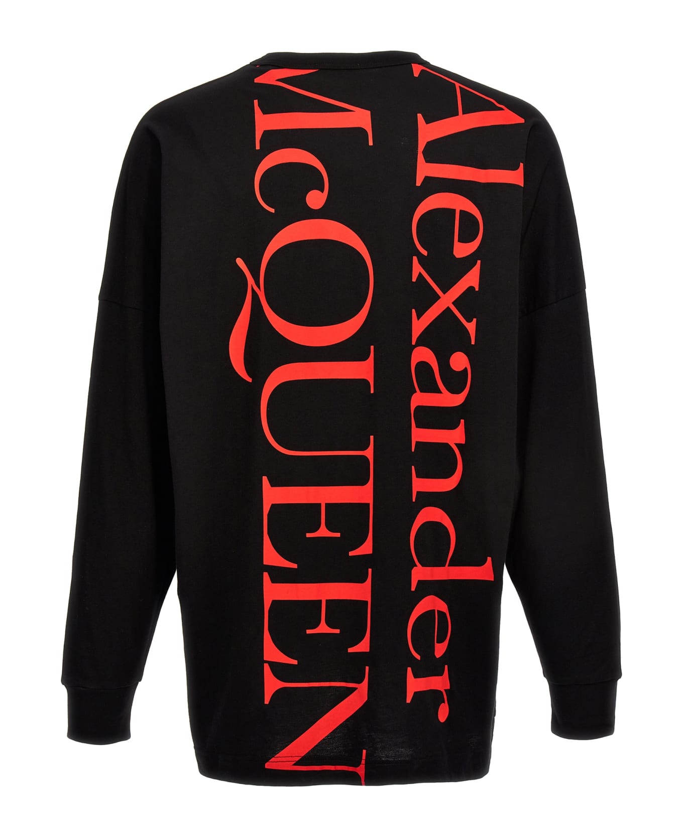 Alexander McQueen Logo Long Sleeves T-shirt - Black フリース