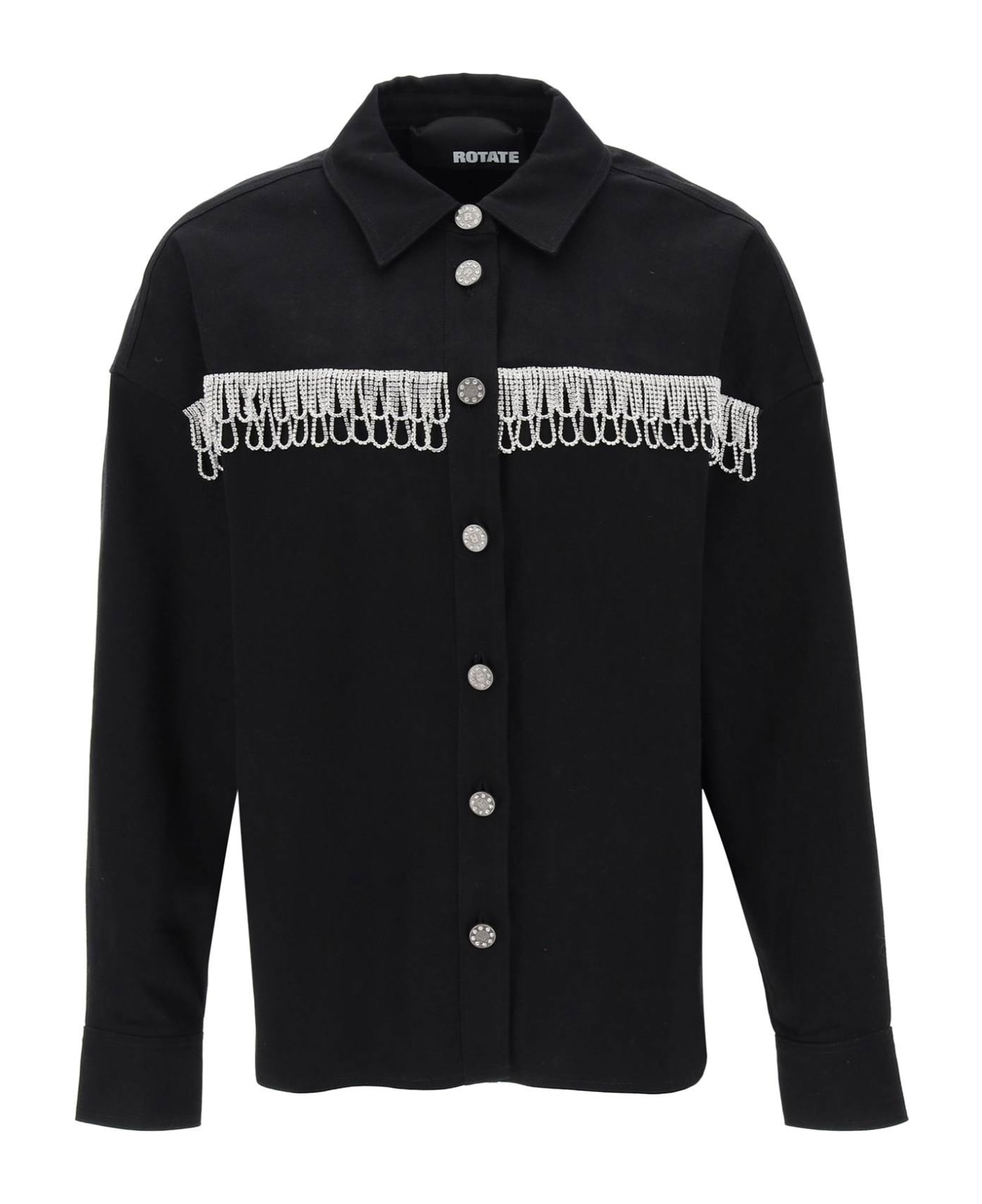 Rotate by Birger Christensen Crystal Shirt Jacket - BLACK