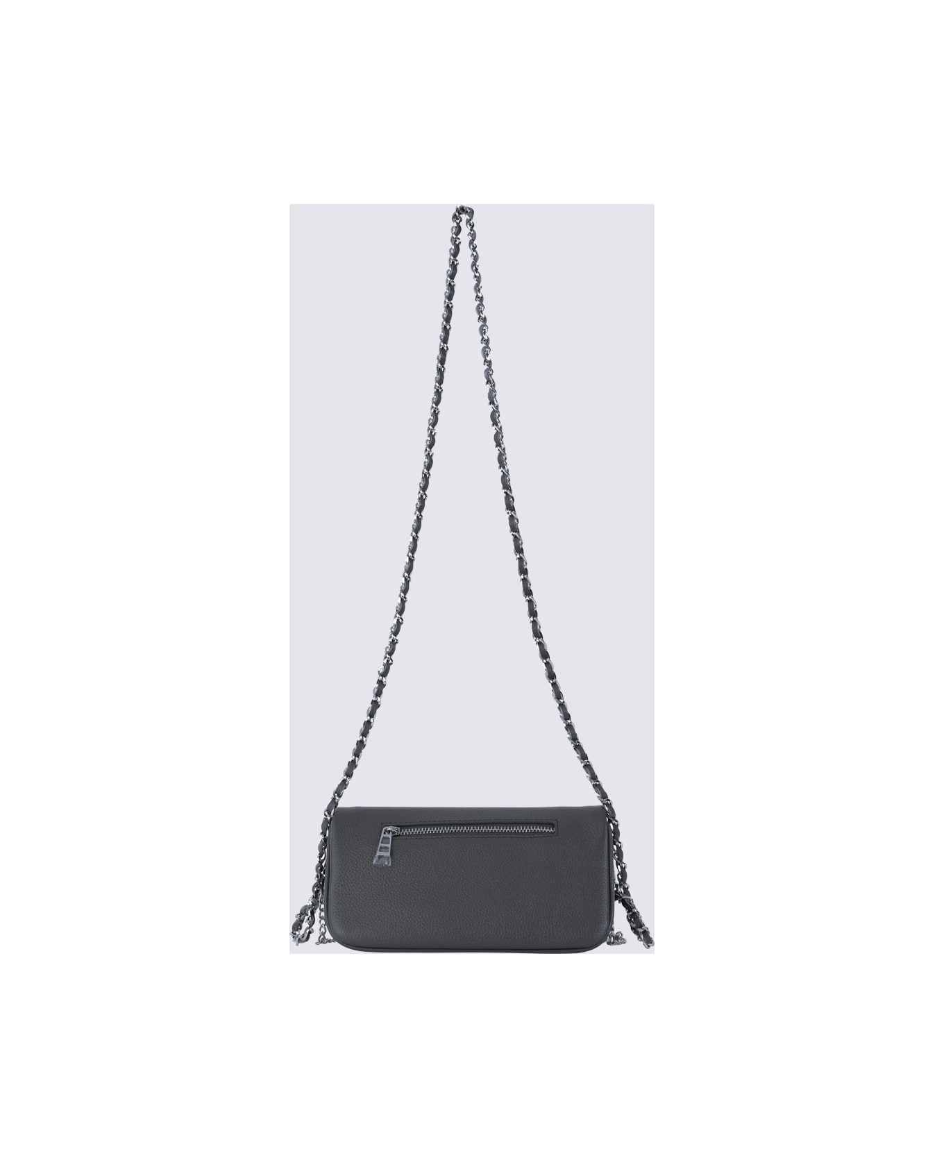 Zadig 
Voltaire Black Leather Rock Nano Shoulder Bag - ROAD SILVER
