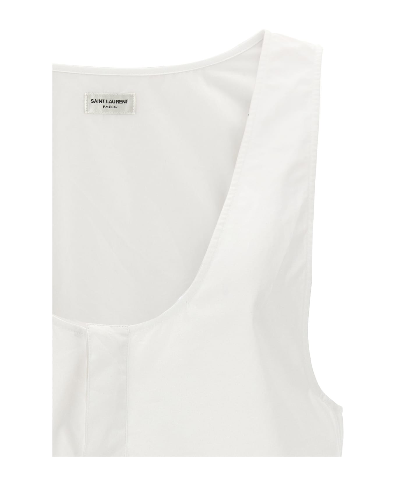 Saint Laurent Henley Tank Top - White