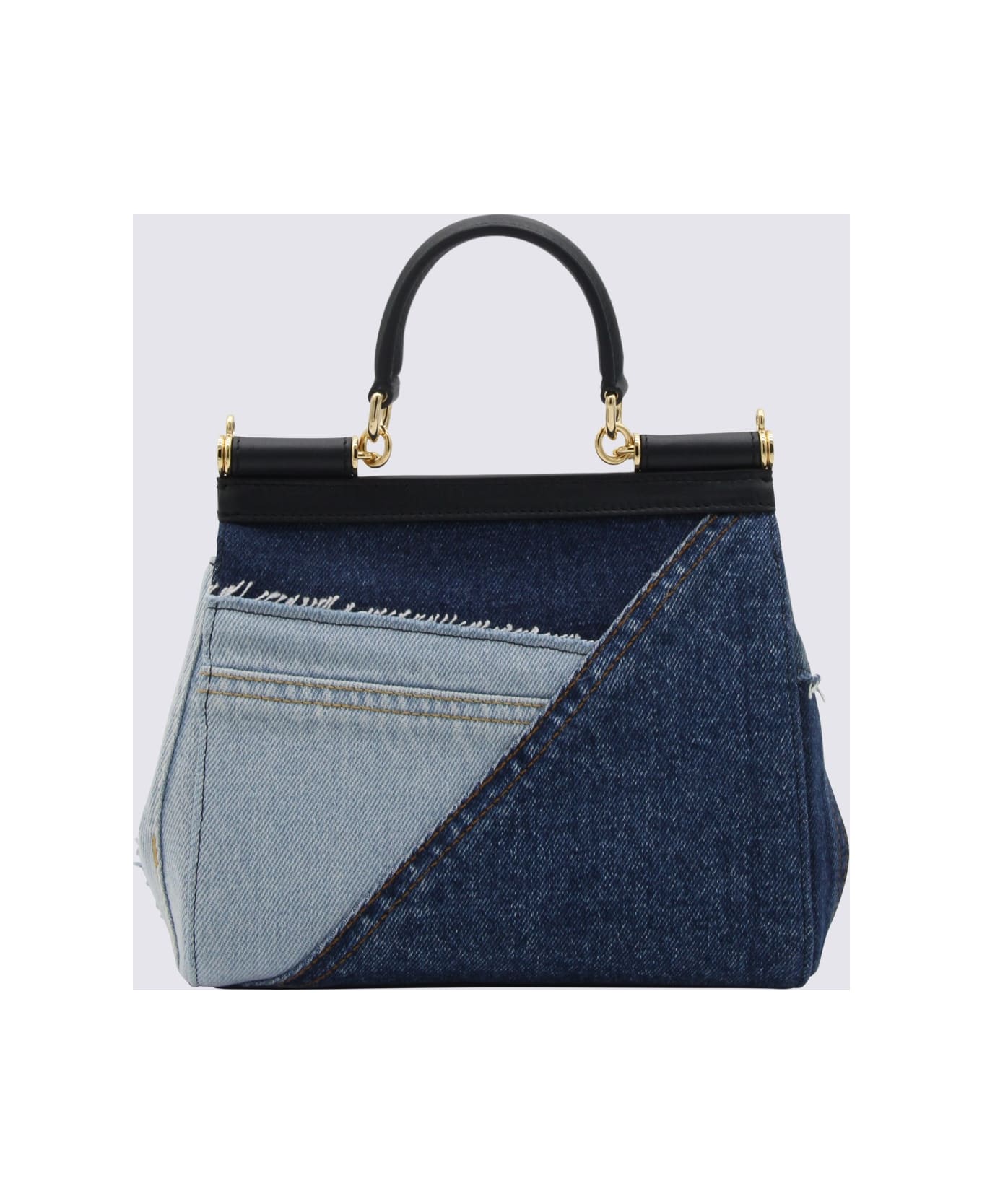 Dolce & Gabbana Denim Cotton And Leather Sicily Handle Bag - Denim