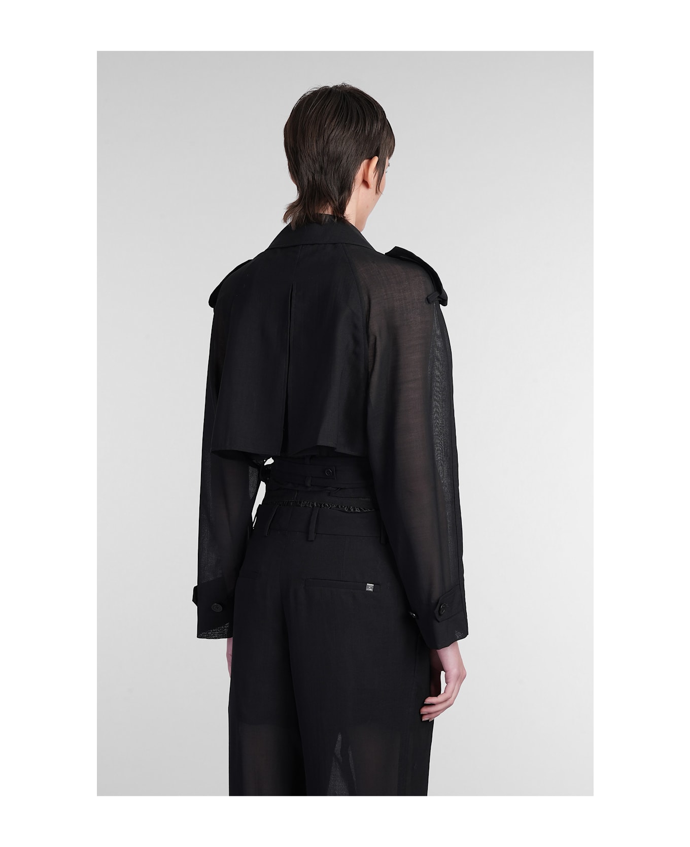 Helmut Lang Trench In Black Wool - black