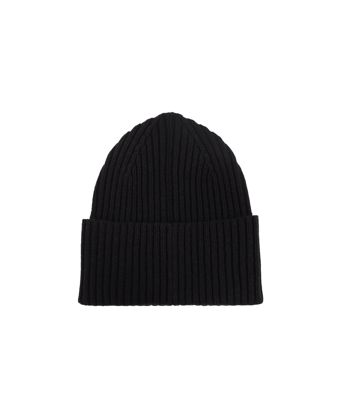 Off-White Off Stamp Turn-up Brim Beanie - BLACK