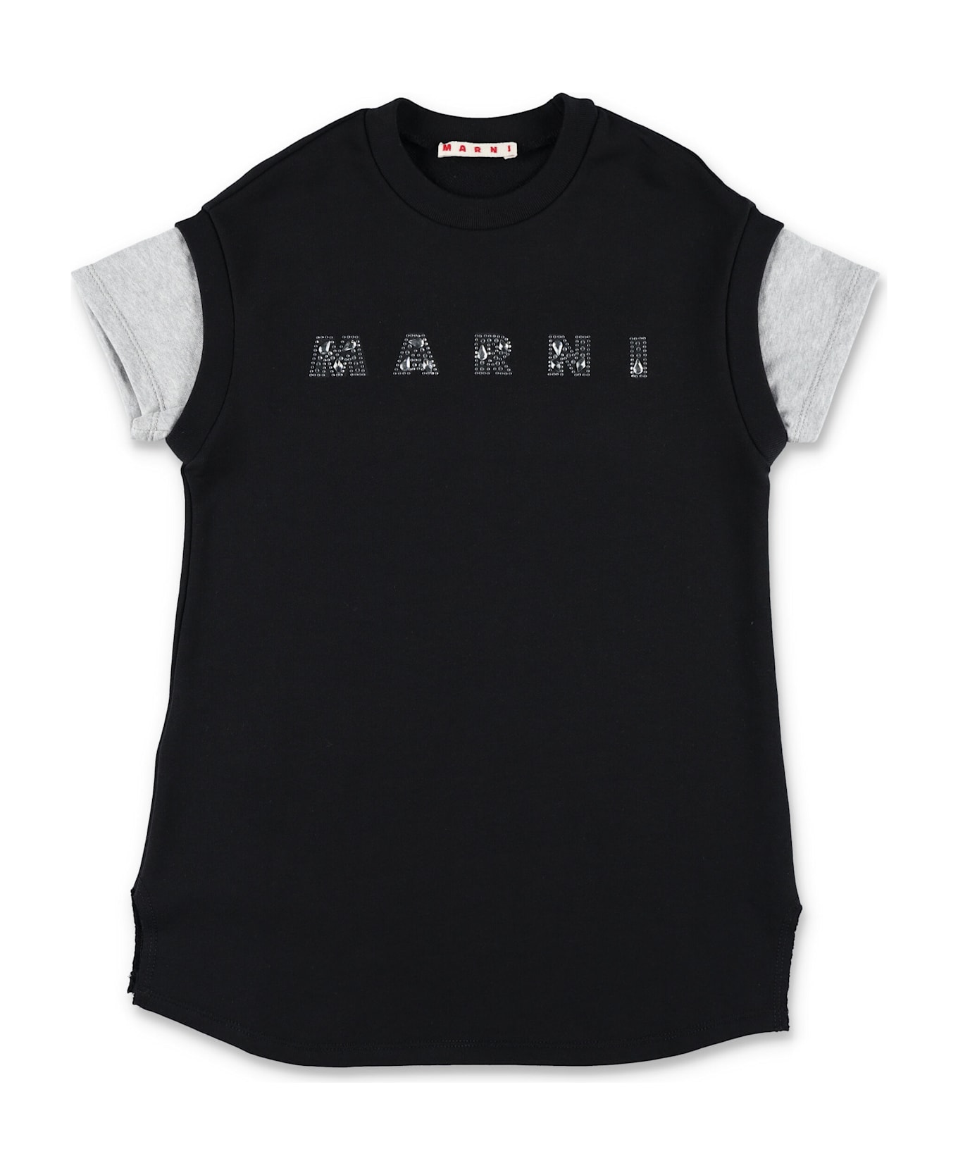 Marni Kid - Crystal Logo Mini Sweatdress - BLACK