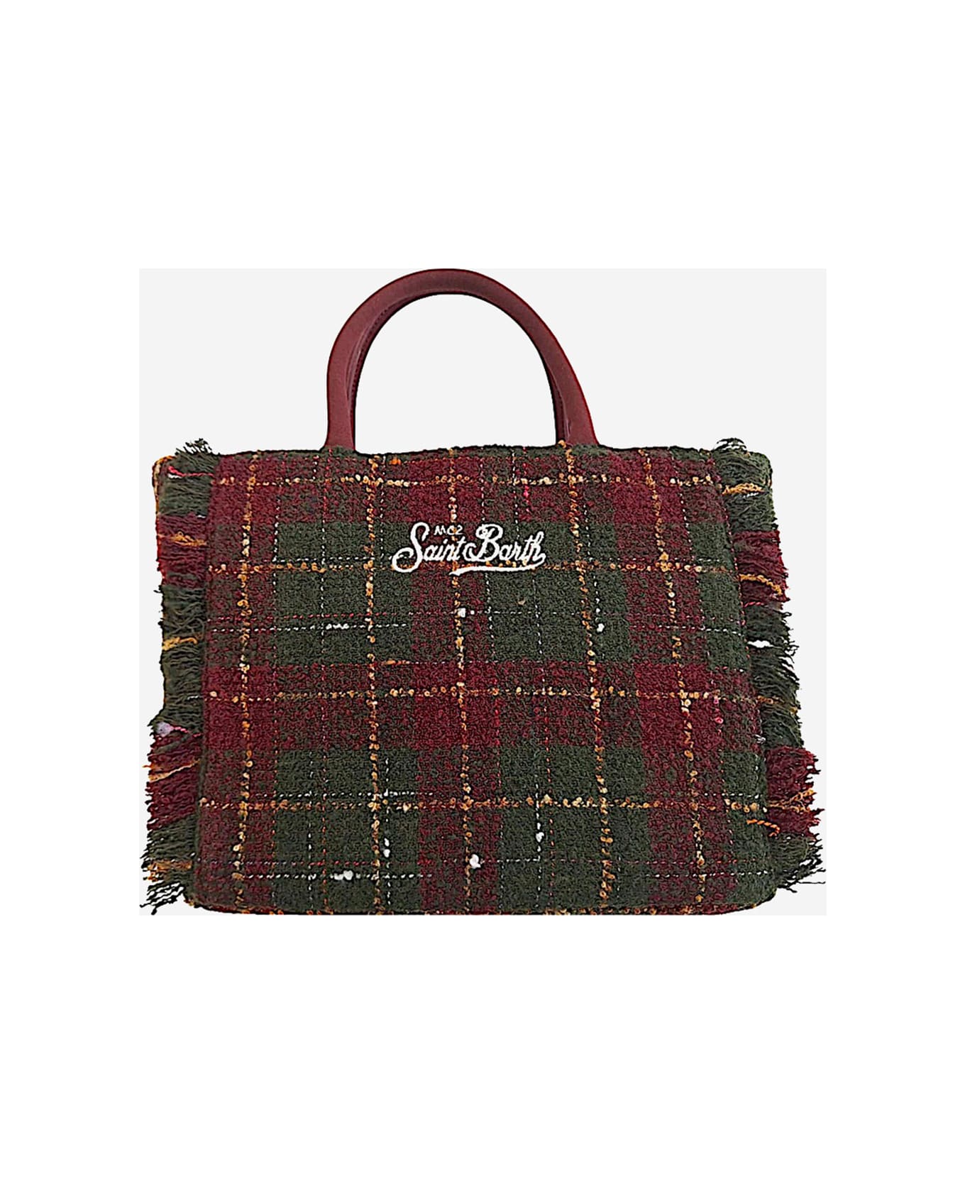 MC2 Saint Barth Colette Bag In Checked Wool Blend - Red