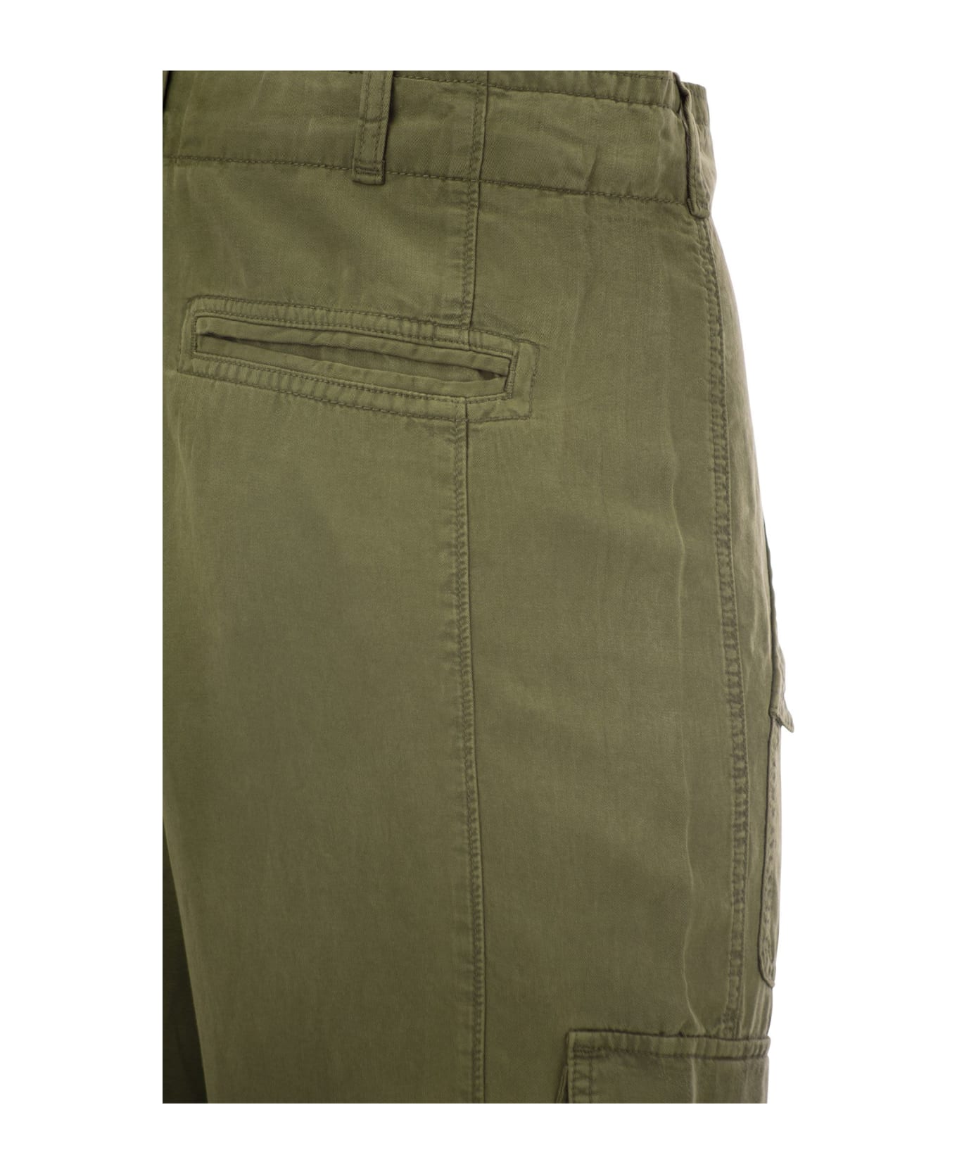 Polo Ralph Lauren Linen Blend Twill Cargo Trousers - Olive Green